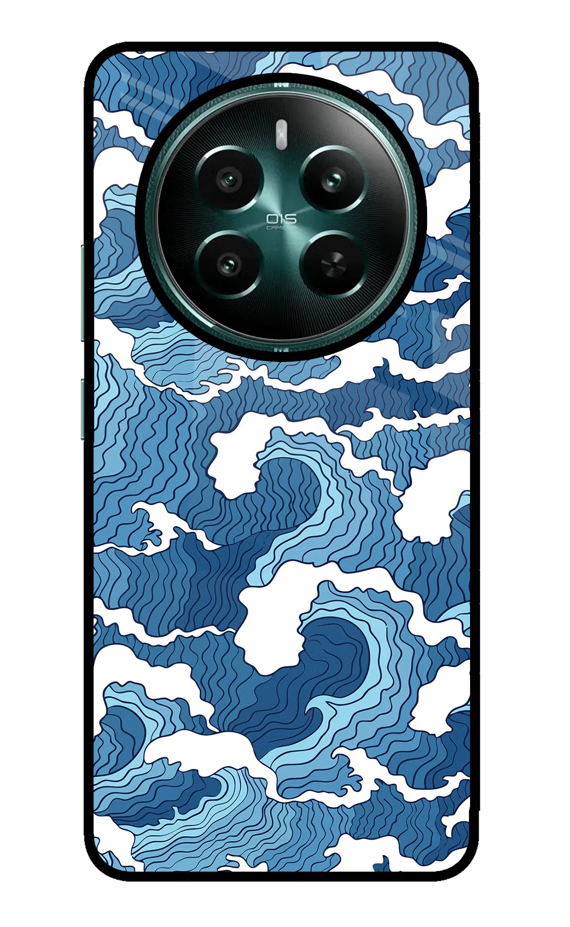 Blue Waves Realme Narzo 70 5G/70 Pro 5G Glass Case - Blue Waves Realme Narzo 70 5G/70 Pro 5G Glass Case Blue Waves Realme Narzo 70 5G/70 Pro 5G Glass Case