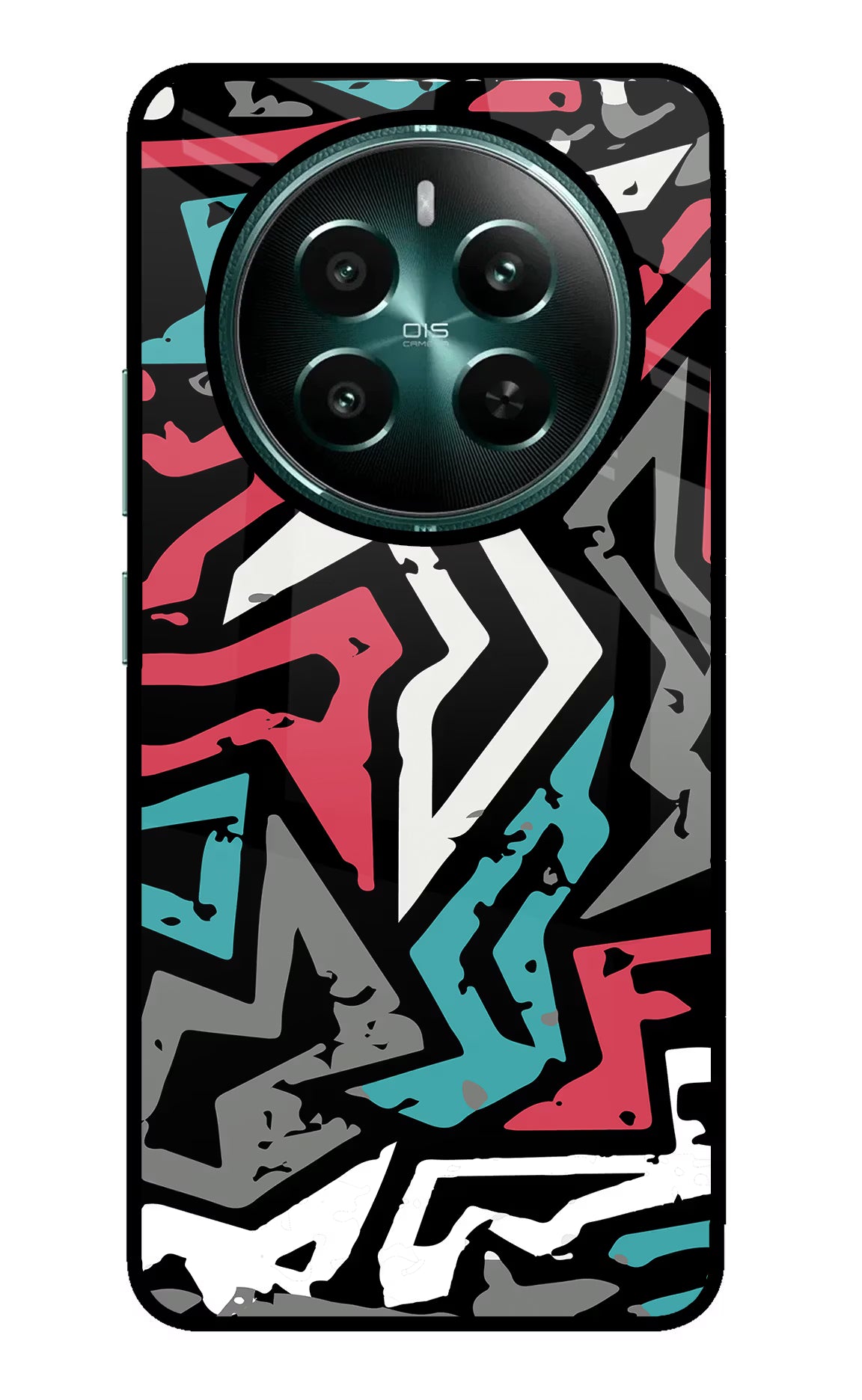 Geometric Graffiti Realme Narzo 70 5G/70 Pro 5G Back Cover - Geometric Graffiti Realme Narzo 70 5G/70 Pro 5G Glass Case Back Cover by Casekaro Geometric Graffiti Realme Narzo 70 5G/70 Pro 5G Glass Case Back Cover by Casekaro