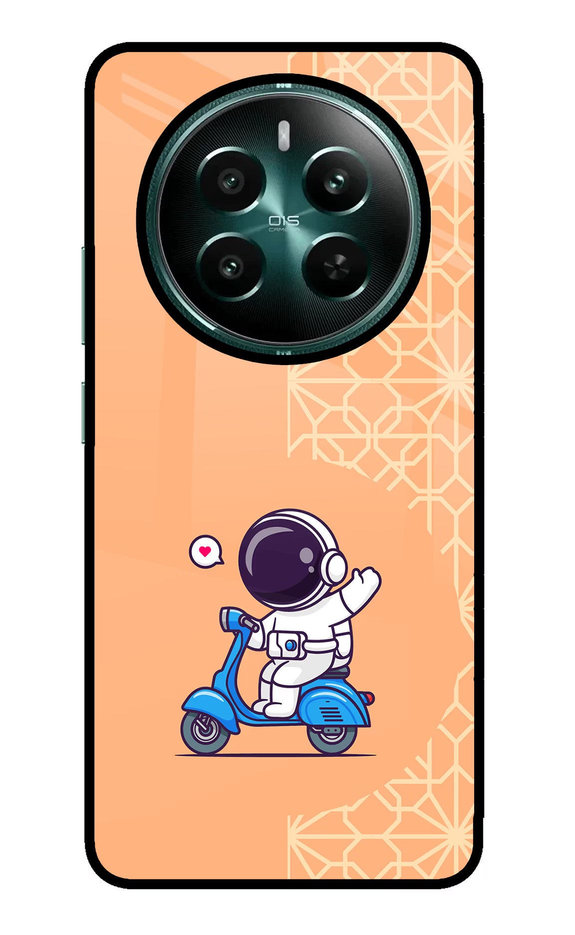 Cute Astronaut Riding Realme Narzo 70 5G/70 Pro 5G Back Cover - Cute Astronaut Riding Realme Narzo 70 5G/70 Pro 5G Glass Case Back Cover by Casekaro Cute Astronaut Riding Realme Narzo 70 5G/70 Pro 5G Glass Case Back Cover by Casekaro