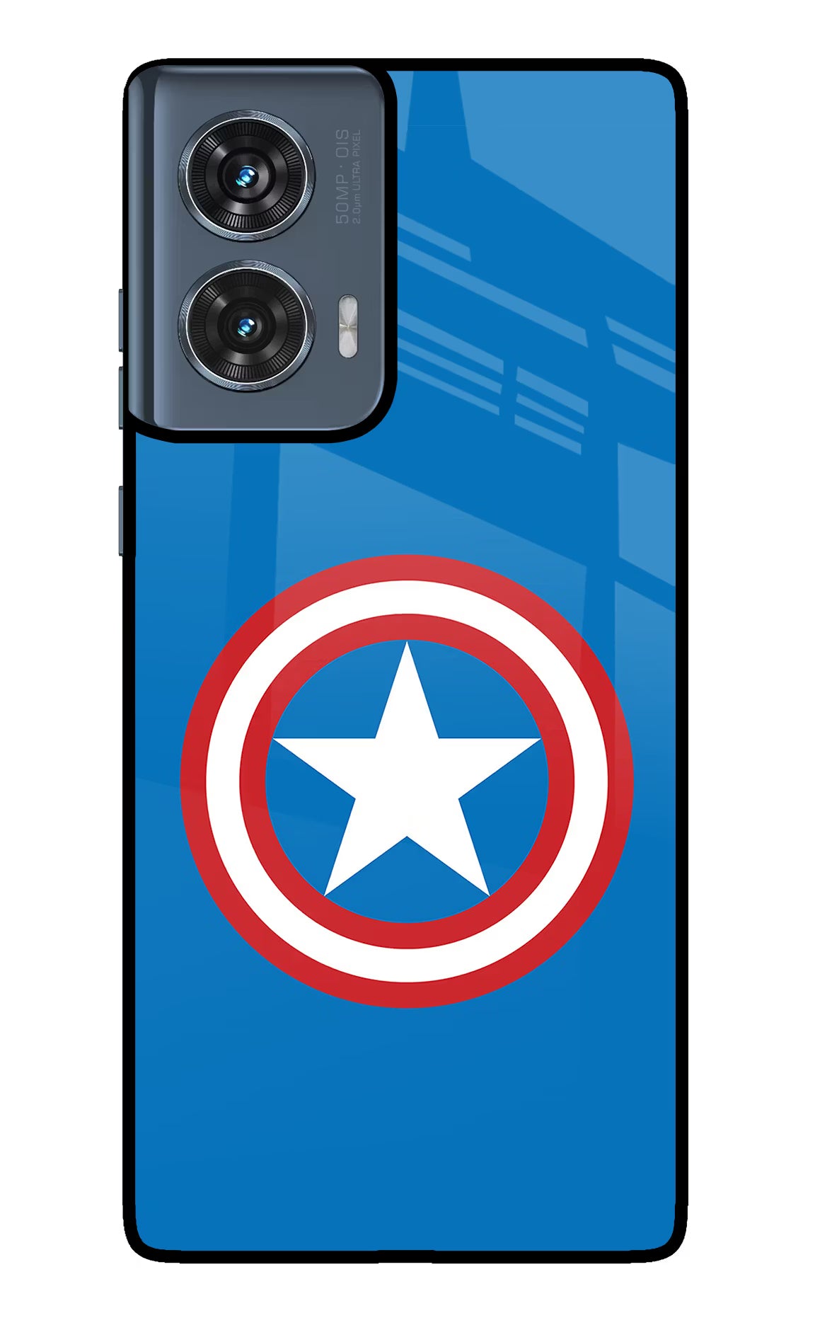 Captain America Logo Moto Edge 50 Fusion Glass Case - Captain America Logo Moto Edge 50 Fusion Glass Case Captain America Logo Moto Edge 50 Fusion Glass Case