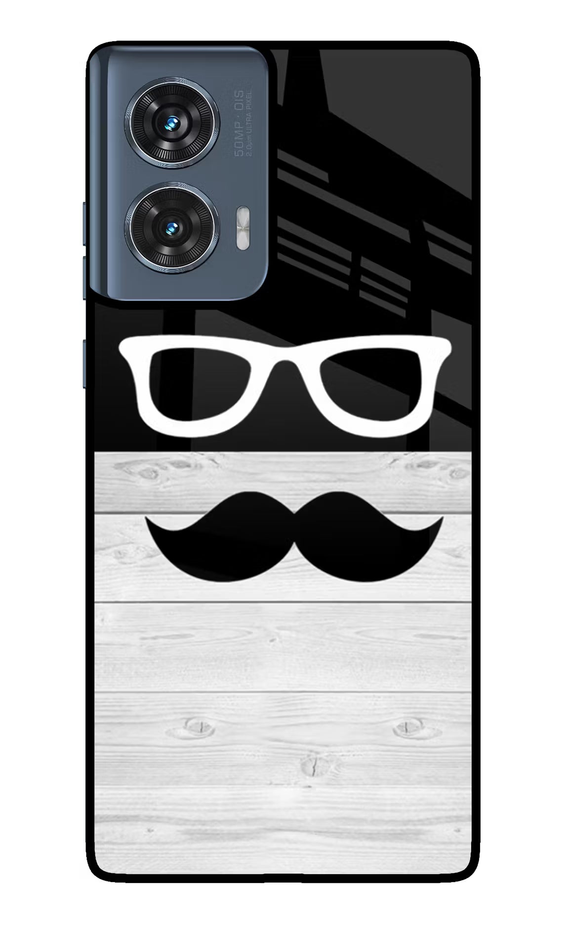 Mustache Moto Edge 50 Fusion Glass Case - Mustache Moto Edge 50 Fusion Glass Case Mustache Moto Edge 50 Fusion Glass Case