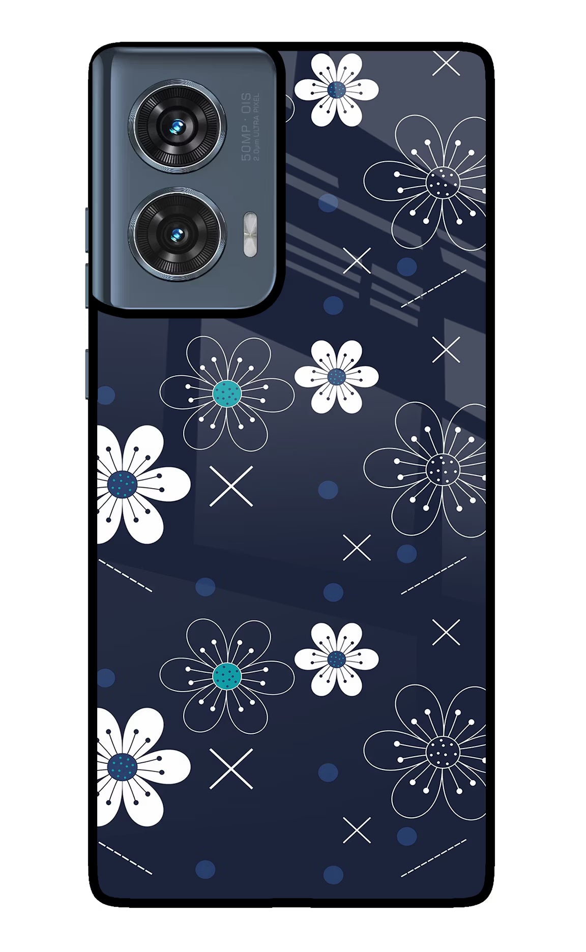 Flowers Moto Edge 50 Fusion Glass Case - Flowers Moto Edge 50 Fusion Glass Case Flowers Moto Edge 50 Fusion Glass Case