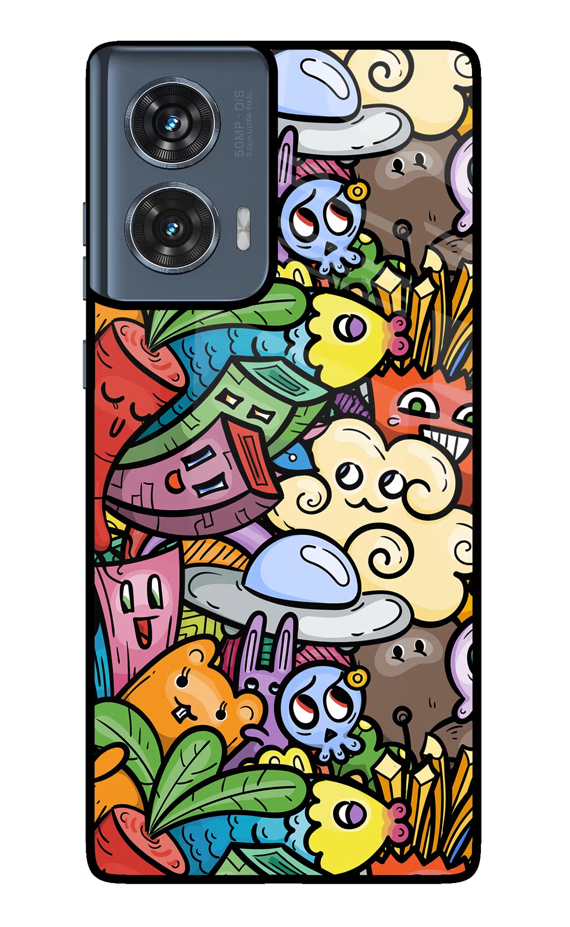 Veggie Doodle Moto Edge 50 Fusion Glass Case - Veggie Doodle Moto Edge 50 Fusion Glass Case Veggie Doodle Moto Edge 50 Fusion Glass Case