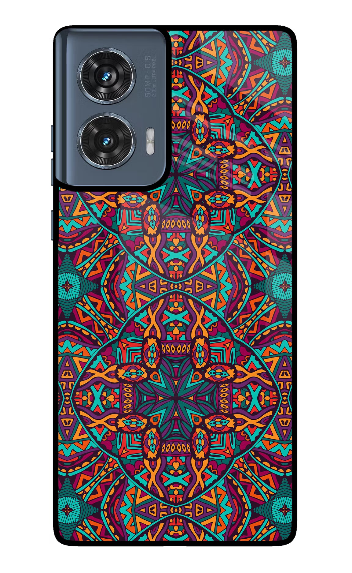 Colour Mandala Moto Edge 50 Fusion Glass Case - Colour Mandala Moto Edge 50 Fusion Glass Case Colour Mandala Moto Edge 50 Fusion Glass Case
