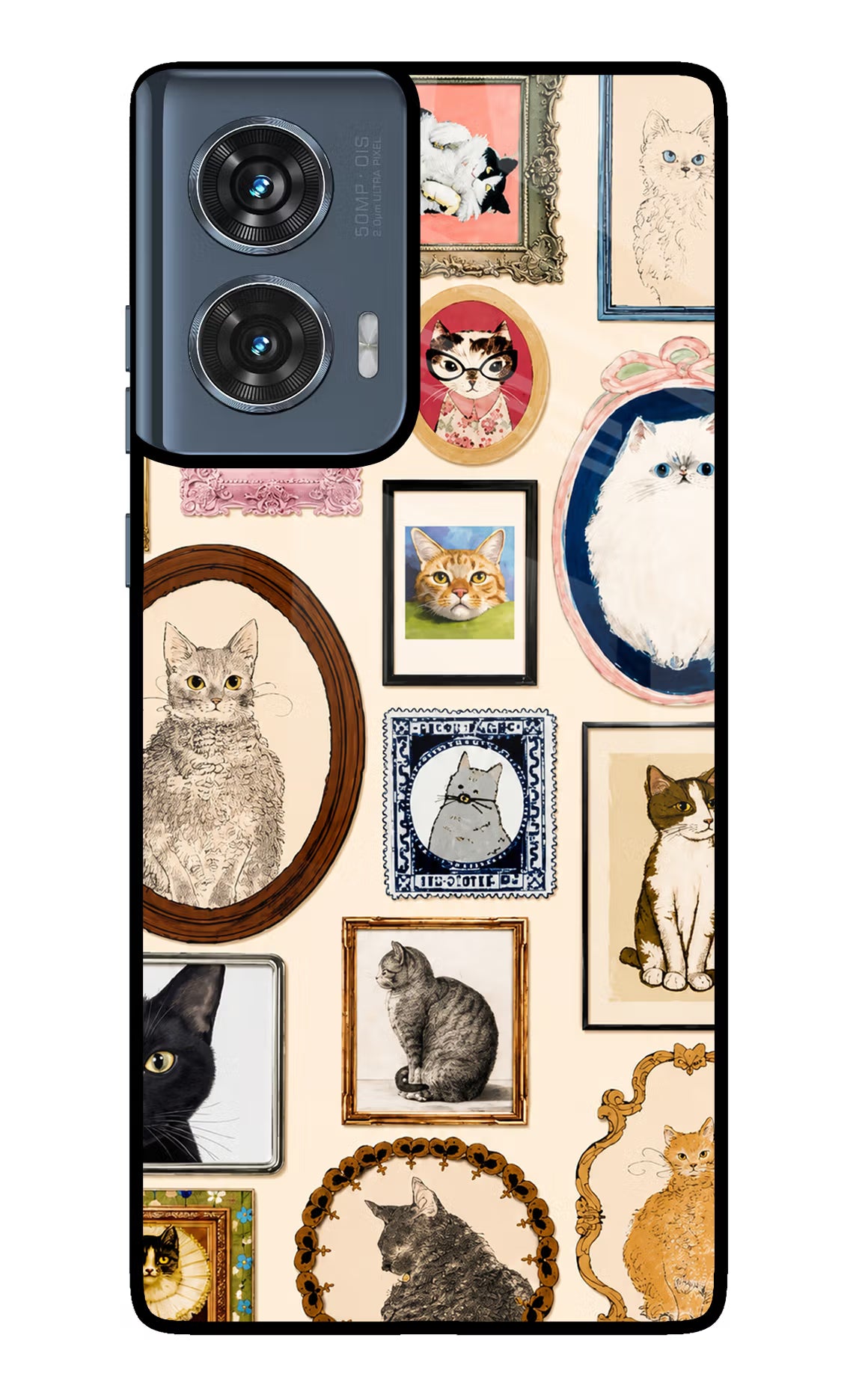 Mirror Cats Moto Edge 50 Fusion Glass Case - Mirror Cats Moto Edge 50 Fusion Glass Case Mirror Cats Moto Edge 50 Fusion Glass Case