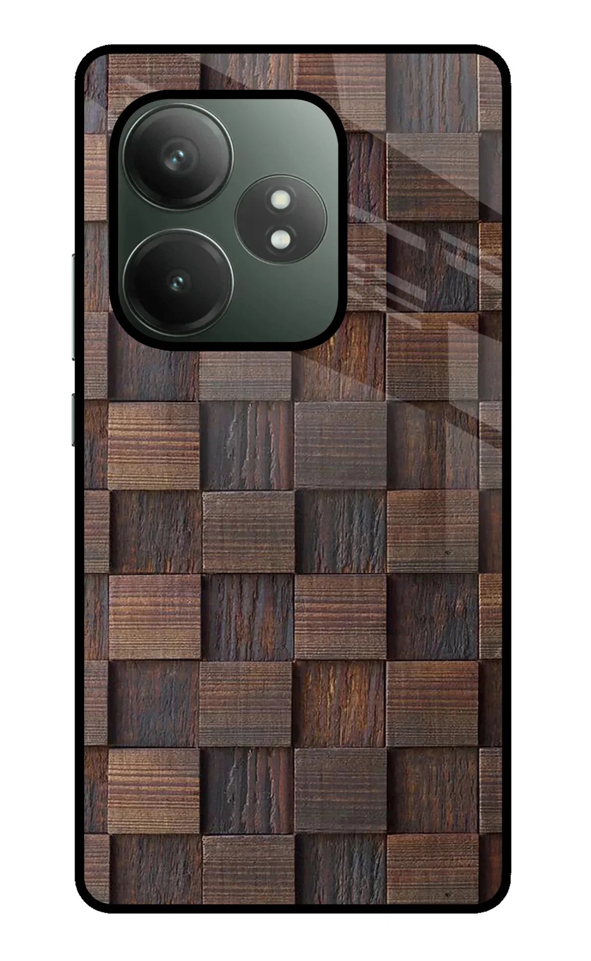 Wooden Cube Design Realme GT 6T 5G Glass Case - Wooden Cube Design Realme GT 6T 5G Glass Case Wooden Cube Design Realme GT 6T 5G Glass Case