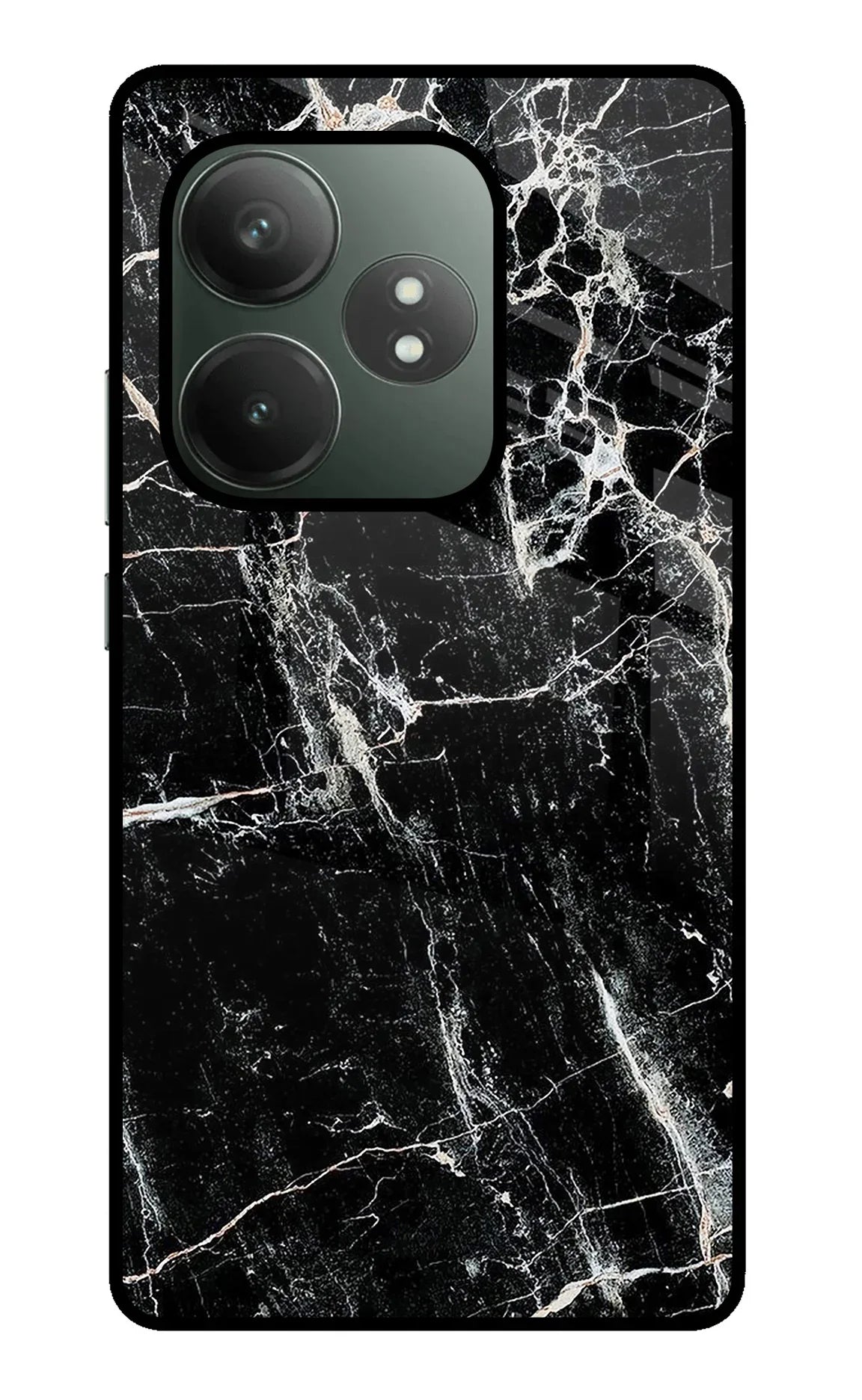 Black Marble Texture Realme GT 6T 5G Glass Case - Black Marble Texture Realme GT 6T 5G Glass Case Black Marble Texture Realme GT 6T 5G Glass Case