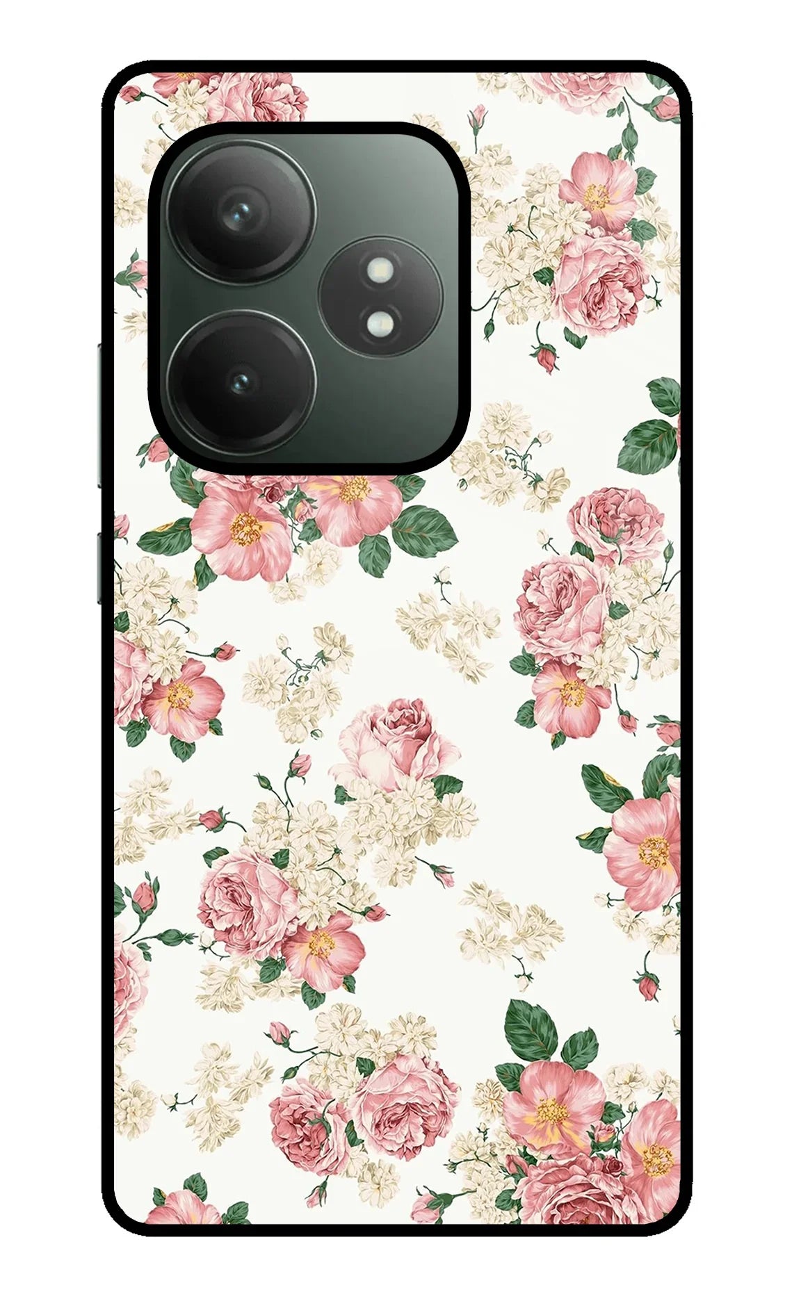 Flowers Realme GT 6T 5G Glass Case - Flowers Realme GT 6T 5G Glass Case Flowers Realme GT 6T 5G Glass Case