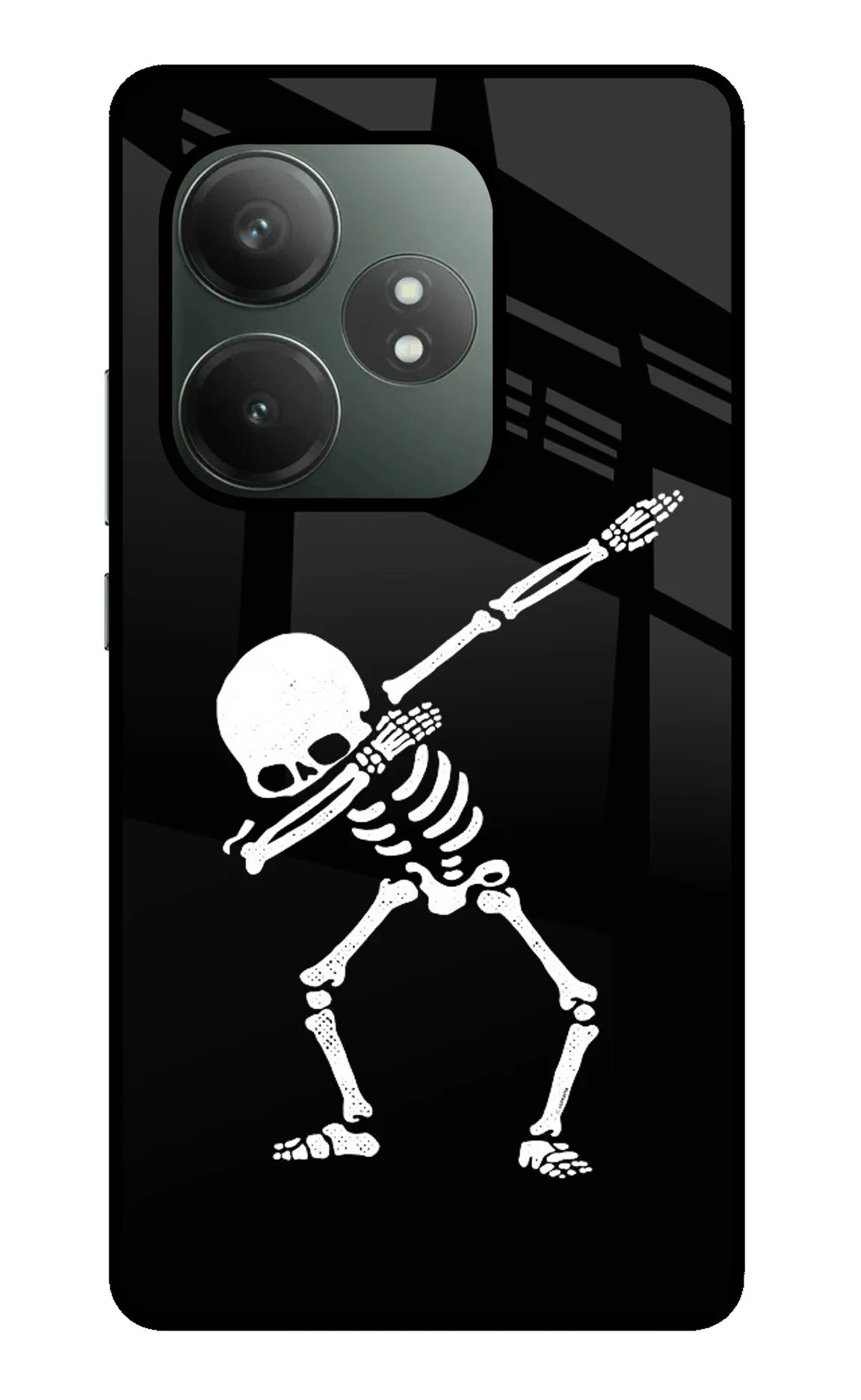 Dabbing Skeleton Art Realme GT 6T 5G Glass Case - Dabbing Skeleton Art Realme GT 6T 5G Glass Case Dabbing Skeleton Art Realme GT 6T 5G Glass Case