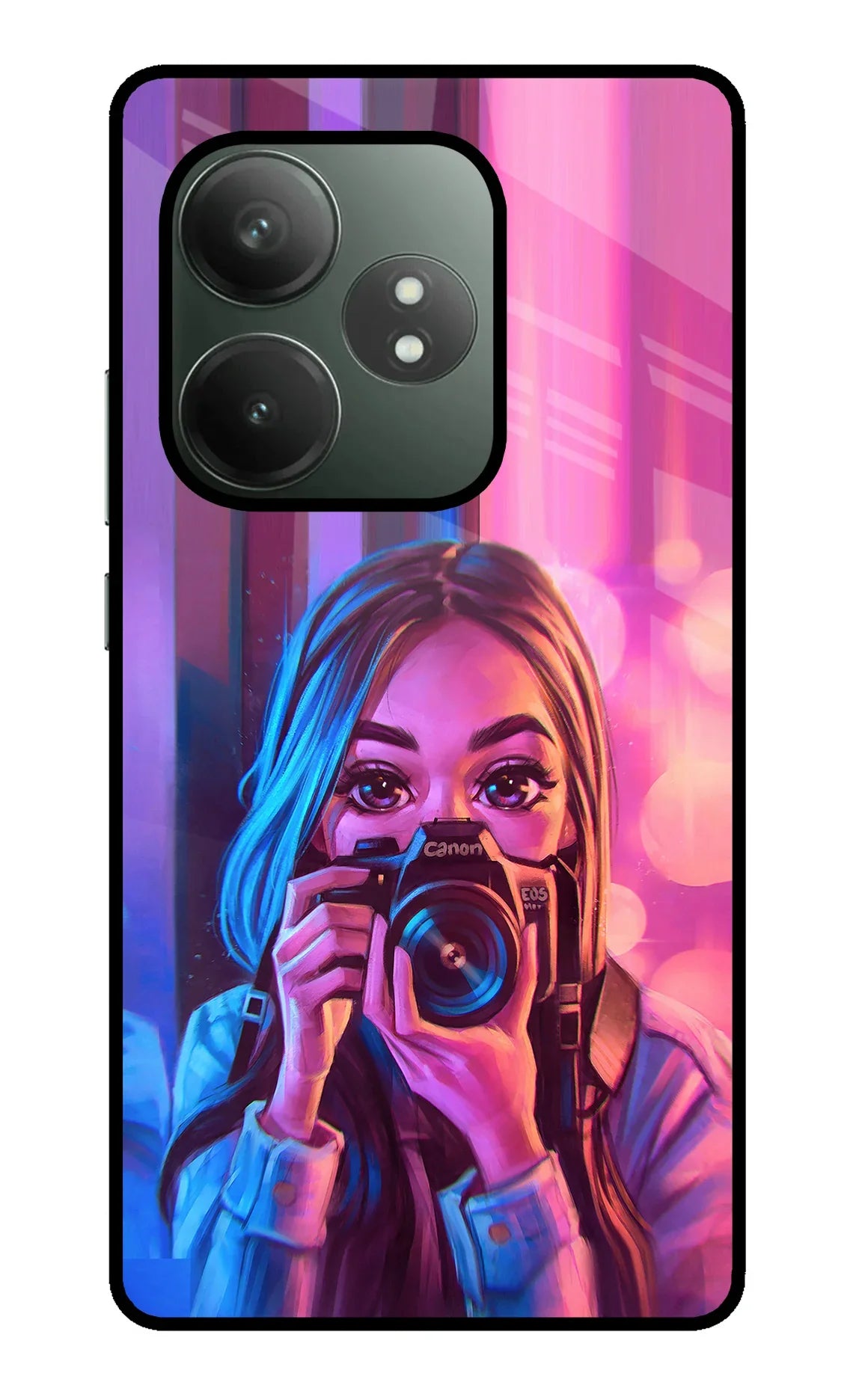 Girl Photographer Realme GT 6T 5G Glass Case - Girl Photographer Realme GT 6T 5G Glass Case Girl Photographer Realme GT 6T 5G Glass Case