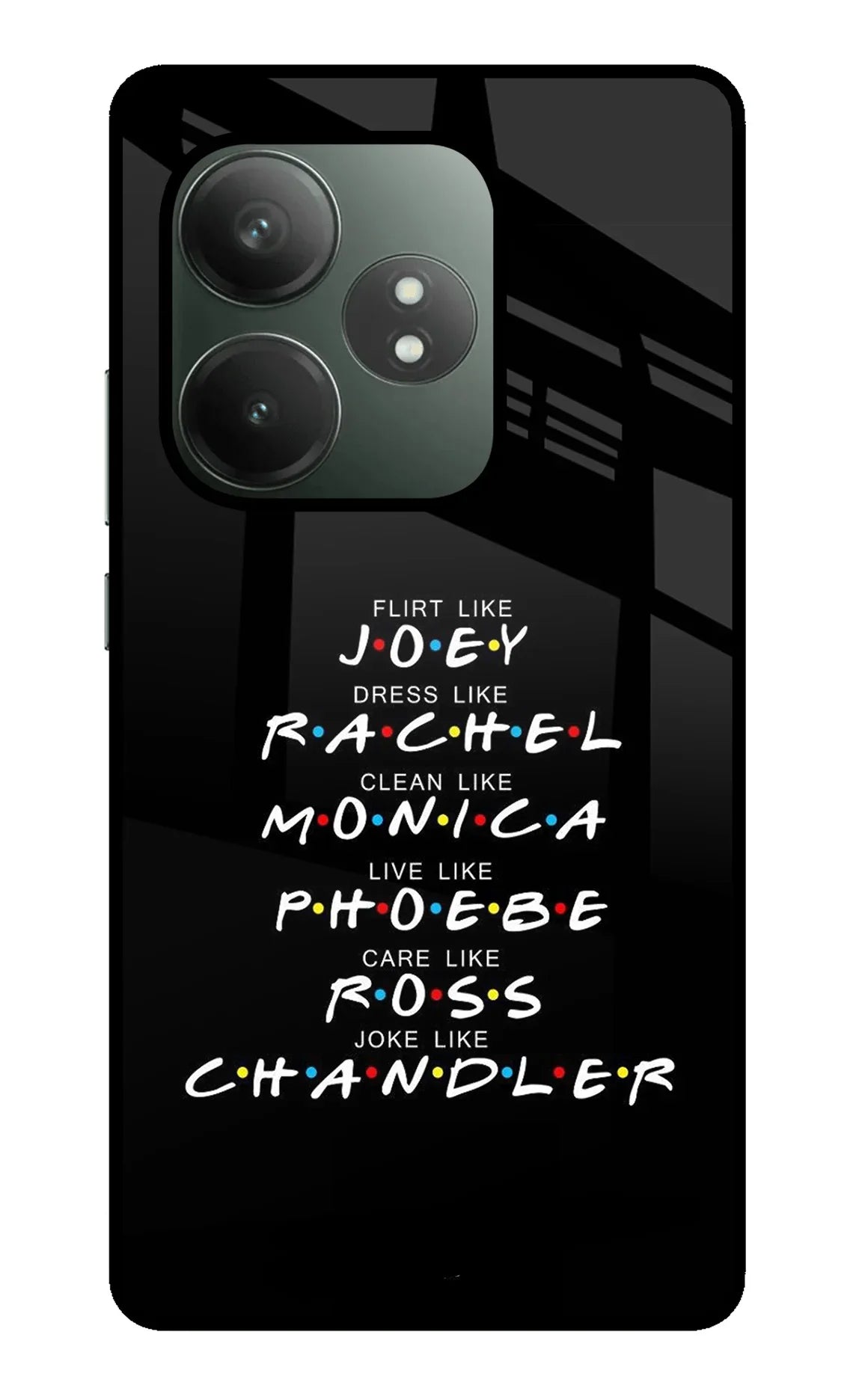 FRIENDS Character Realme GT 6T 5G Glass Case - FRIENDS Character Realme GT 6T 5G Glass Case FRIENDS Character Realme GT 6T 5G Glass Case