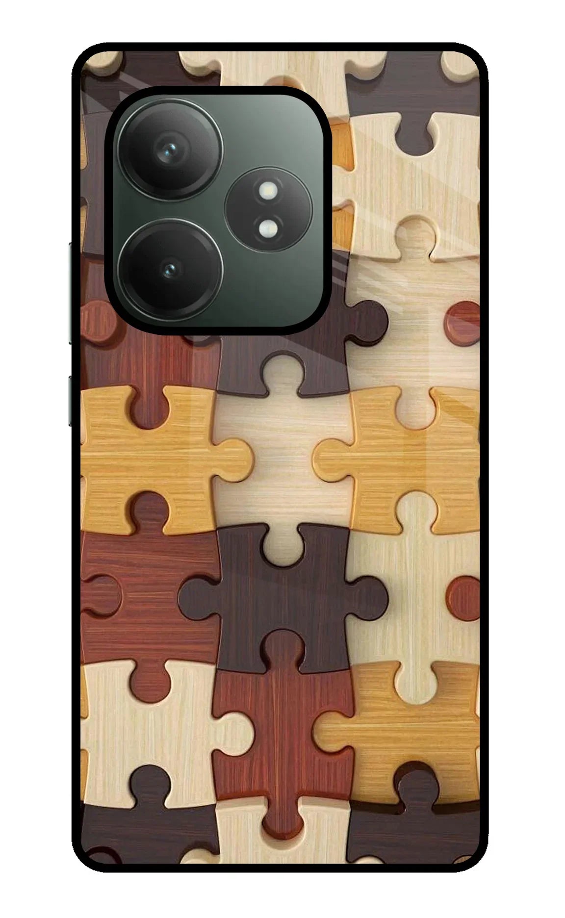 Wooden Puzzle Realme GT 6T 5G Glass Case - Wooden Puzzle Realme GT 6T 5G Glass Case Wooden Puzzle Realme GT 6T 5G Glass Case