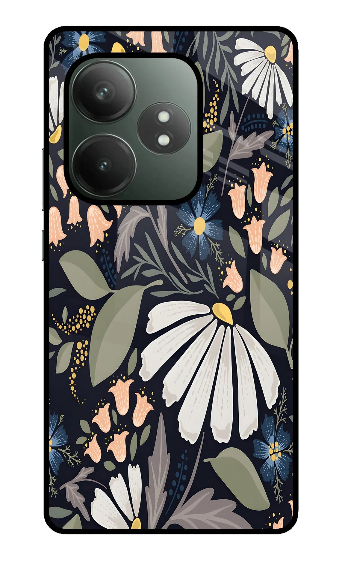 Flowers Art Realme GT 6T 5G Glass Case - Flowers Art Realme GT 6T 5G Glass Case Flowers Art Realme GT 6T 5G Glass Case