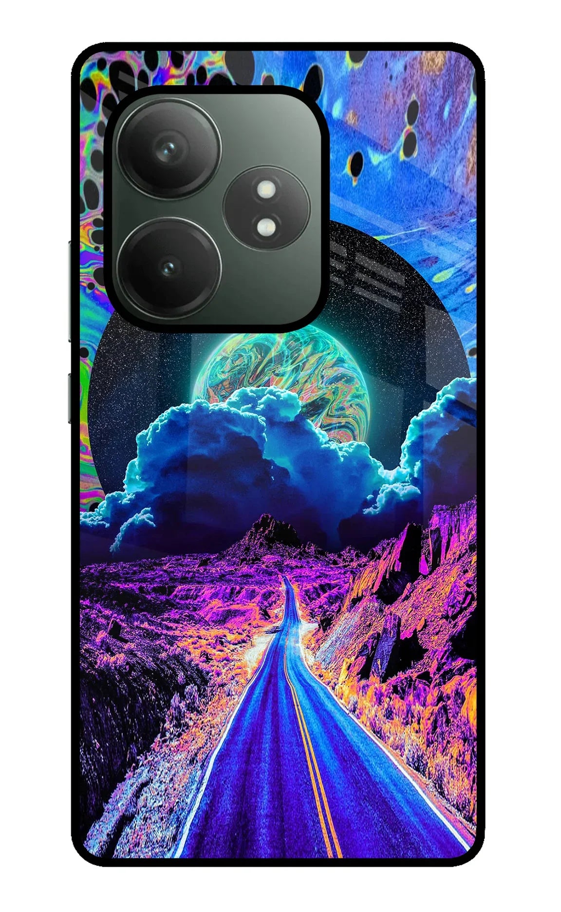 Psychedelic Painting Realme GT 6T 5G Glass Case - Psychedelic Painting Realme GT 6T 5G Glass Case Psychedelic Painting Realme GT 6T 5G Glass Case