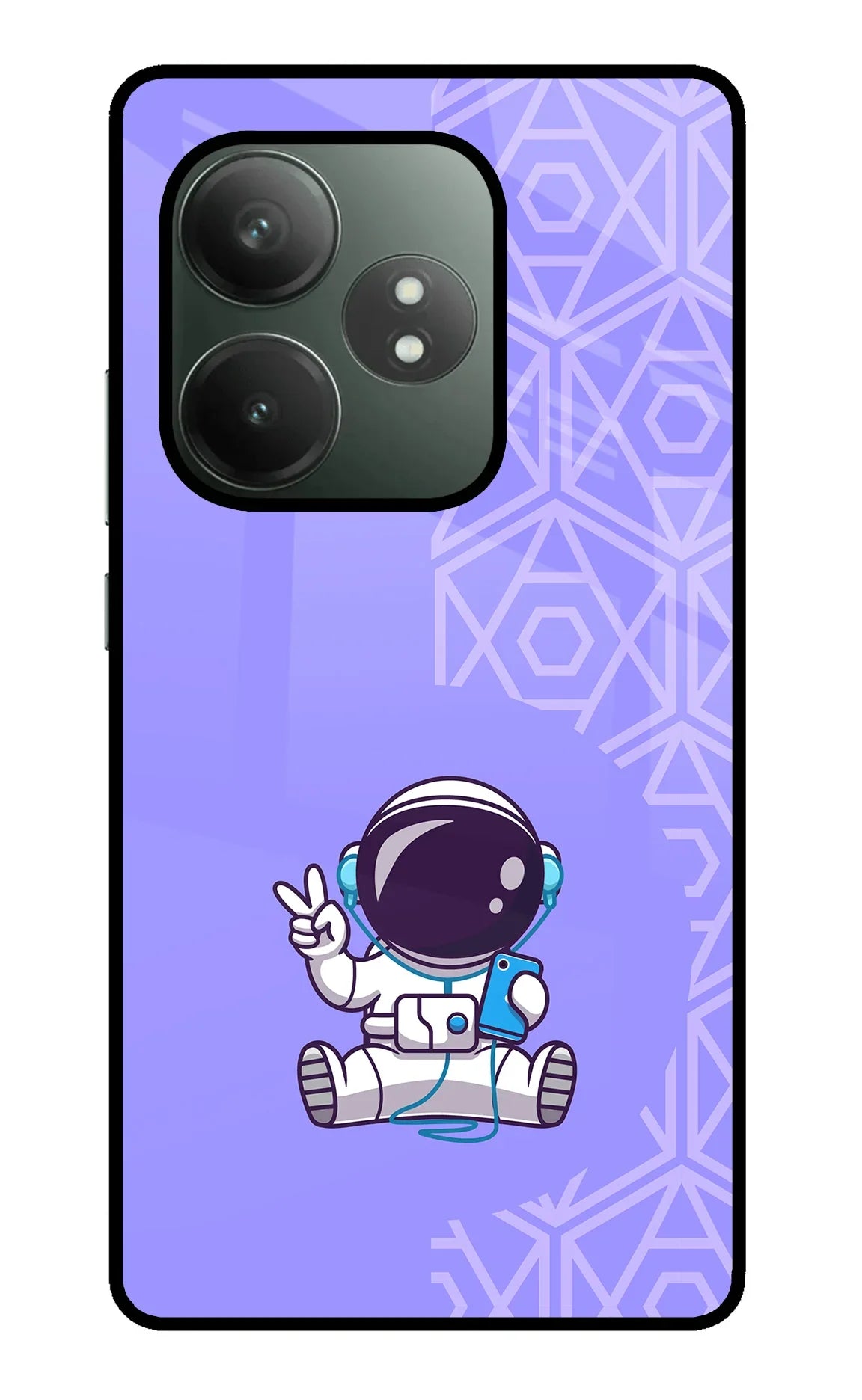 Cute Astronaut Chilling Realme GT 6T 5G Glass Case - Cute Astronaut Chilling Realme GT 6T 5G Glass Case Cute Astronaut Chilling Realme GT 6T 5G Glass Case