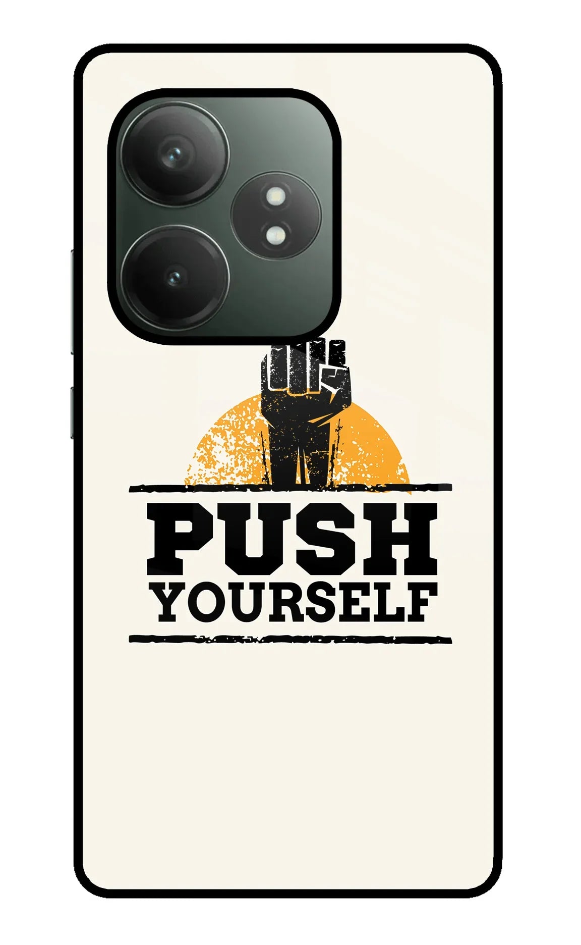 Push Yourself Realme GT 6T 5G Glass Case - Push Yourself Realme GT 6T 5G Glass Case Push Yourself Realme GT 6T 5G Glass Case