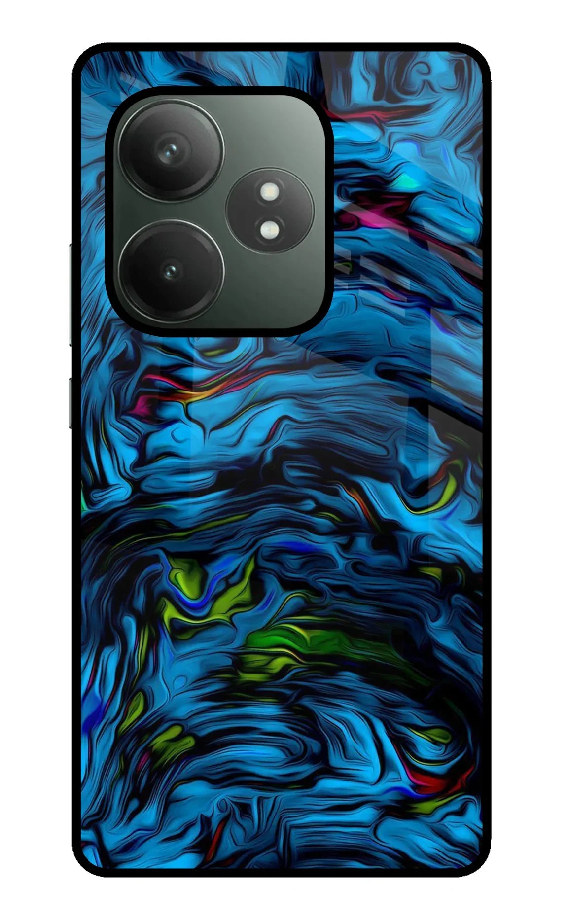 Dark Blue Abstract Realme GT 6T 5G Glass Case - Dark Blue Abstract Realme GT 6T 5G Glass Case Dark Blue Abstract Realme GT 6T 5G Glass Case