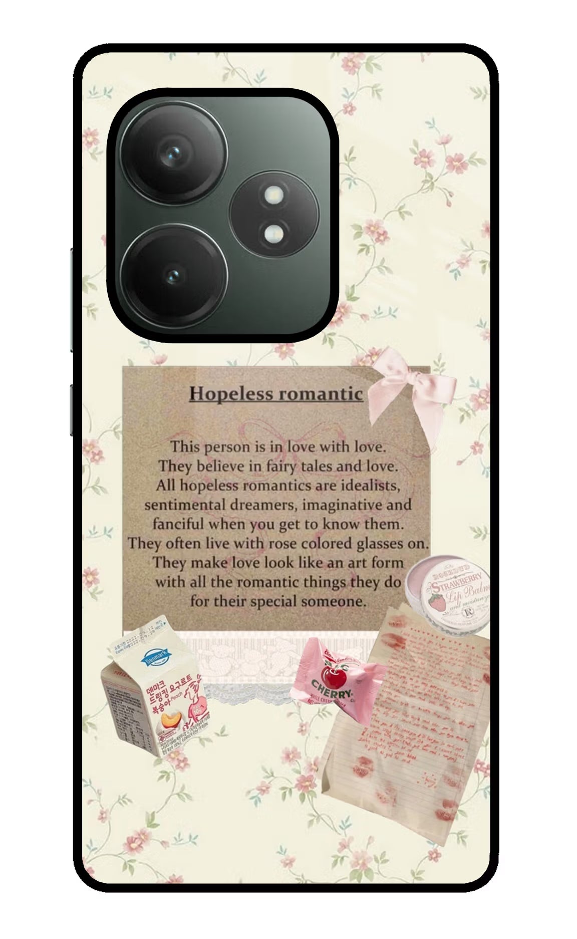 Hopeless Romantic Realme GT 6T 5G Glass Case - Hopeless Romantic Realme GT 6T 5G Glass Case Hopeless Romantic Realme GT 6T 5G Glass Case