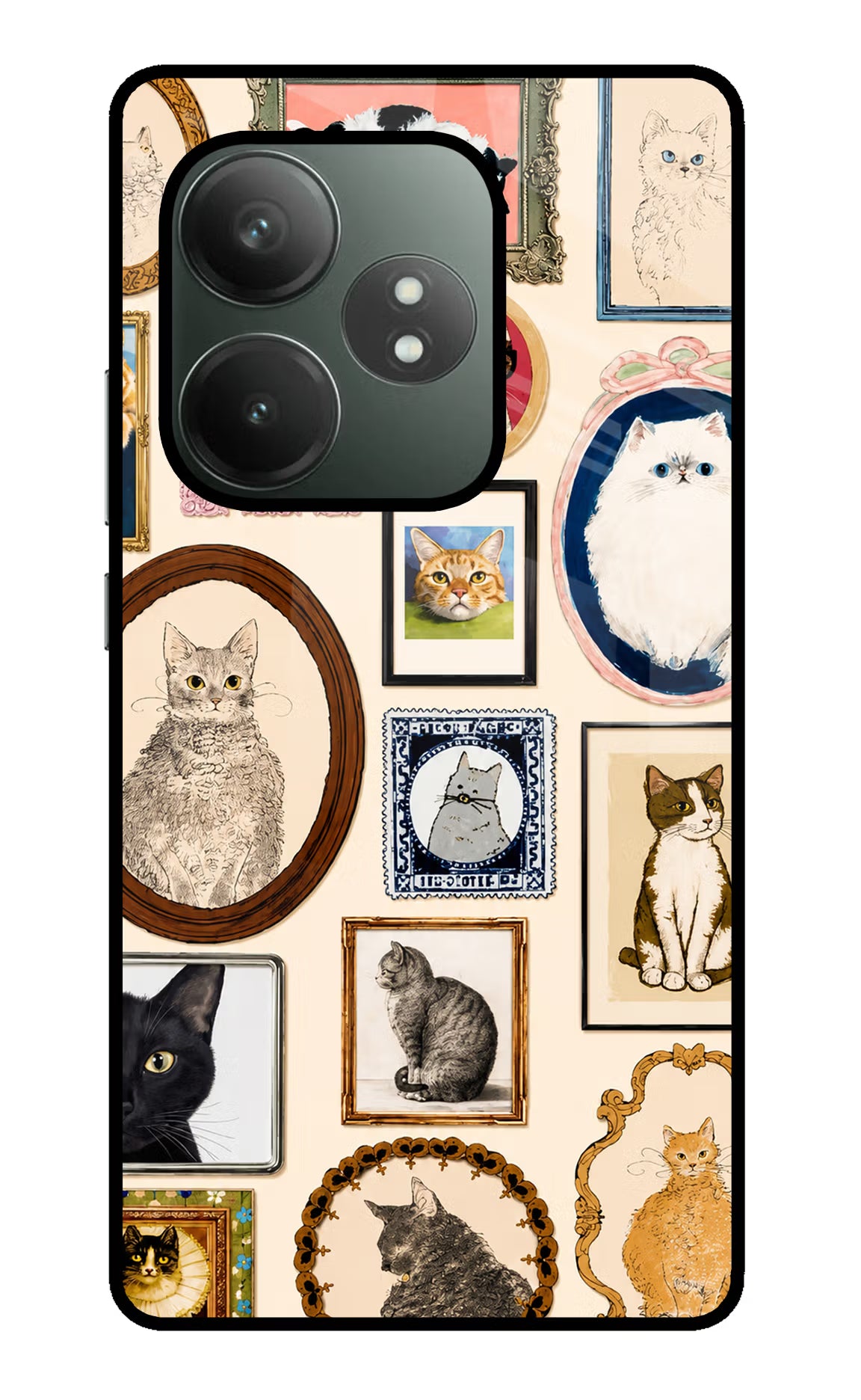 Mirror Cats Realme GT 6T 5G Glass Case - Mirror Cats Realme GT 6T 5G Glass Case Mirror Cats Realme GT 6T 5G Glass Case
