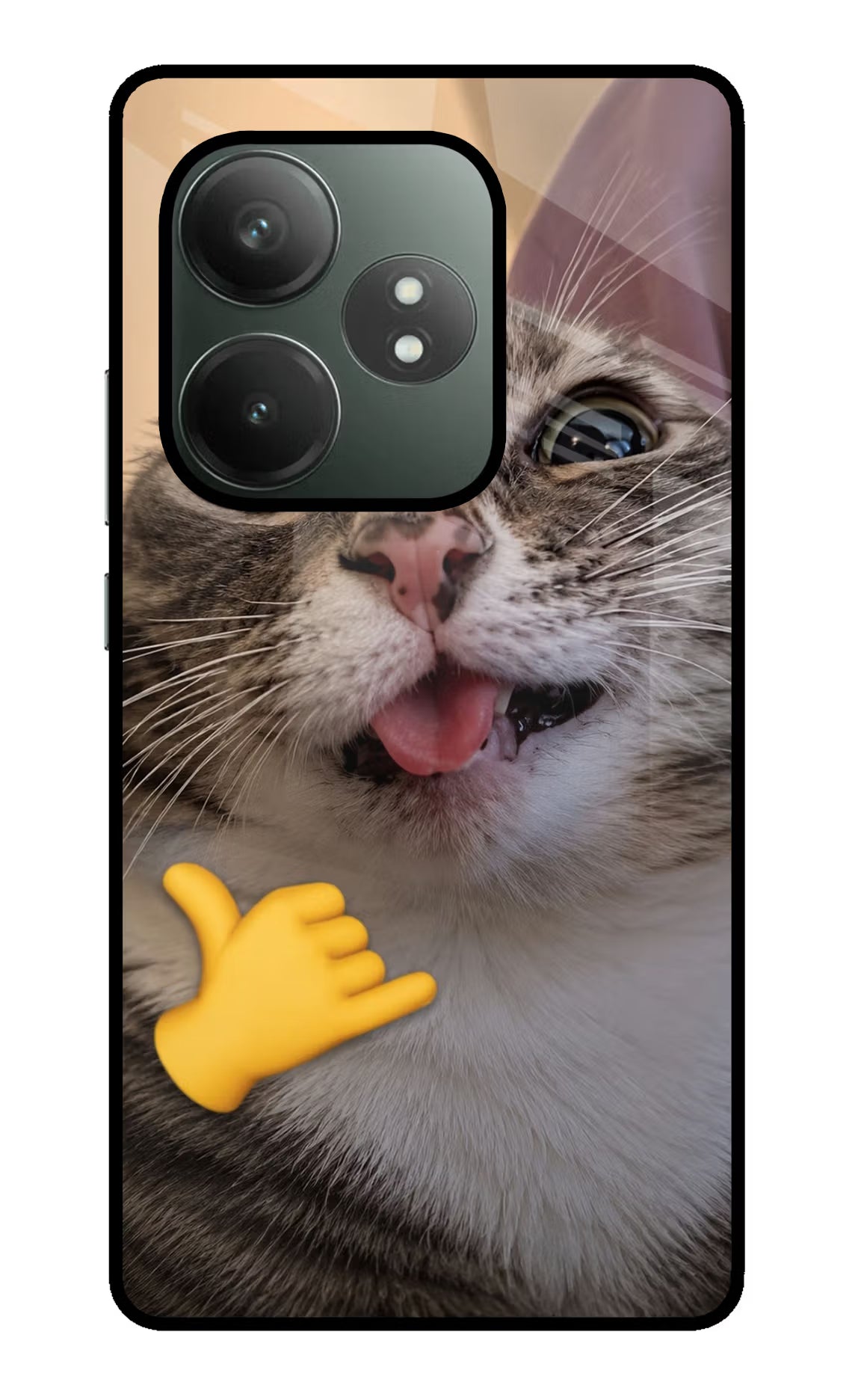 Silly Cat Call Realme GT 6T 5G Glass Case - Silly Cat Call Realme GT 6T 5G Glass Case Silly Cat Call Realme GT 6T 5G Glass Case