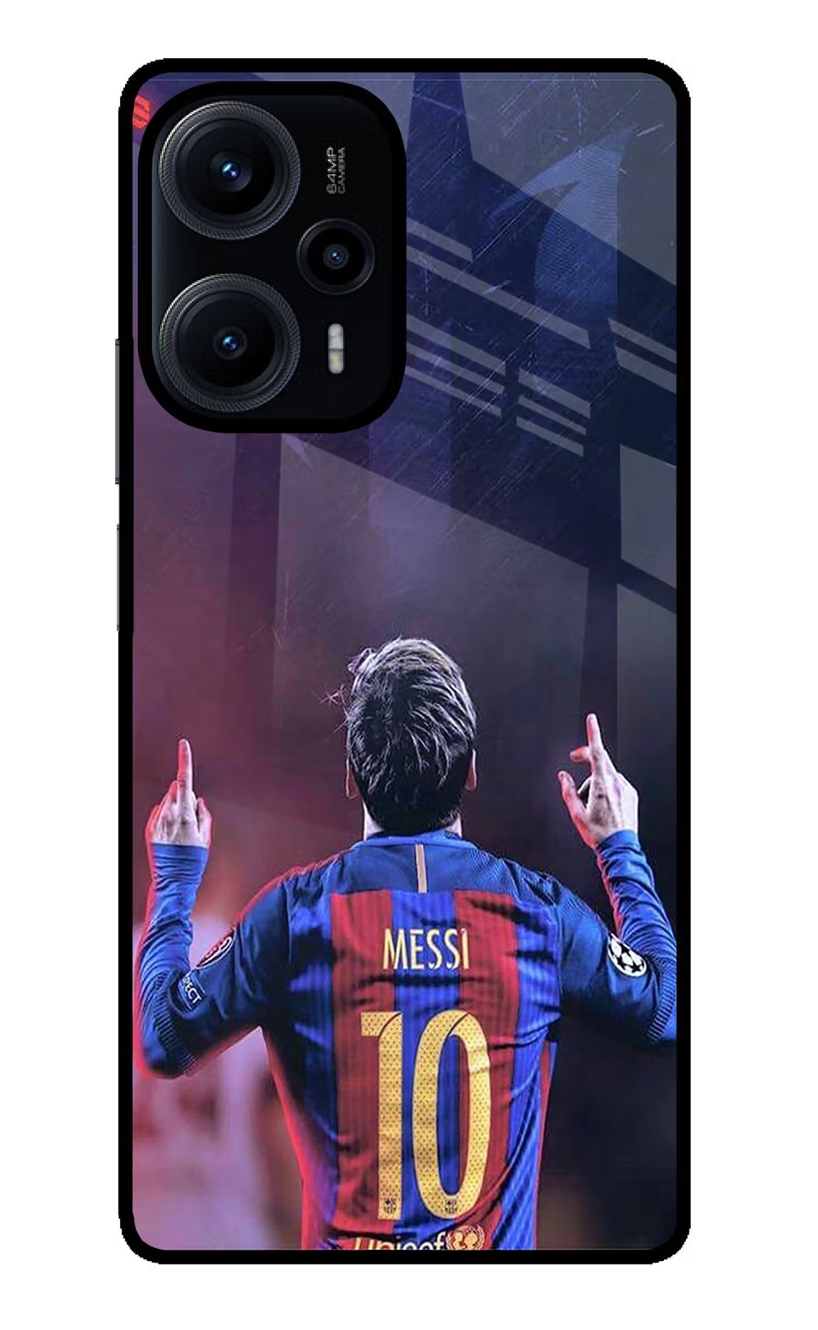 Messi Poco F5 5G Back Cover - Messi Poco F5 5G Glass Case Back Cover by Casekaro Messi Poco F5 5G Glass Case Back Cover by Casekaro