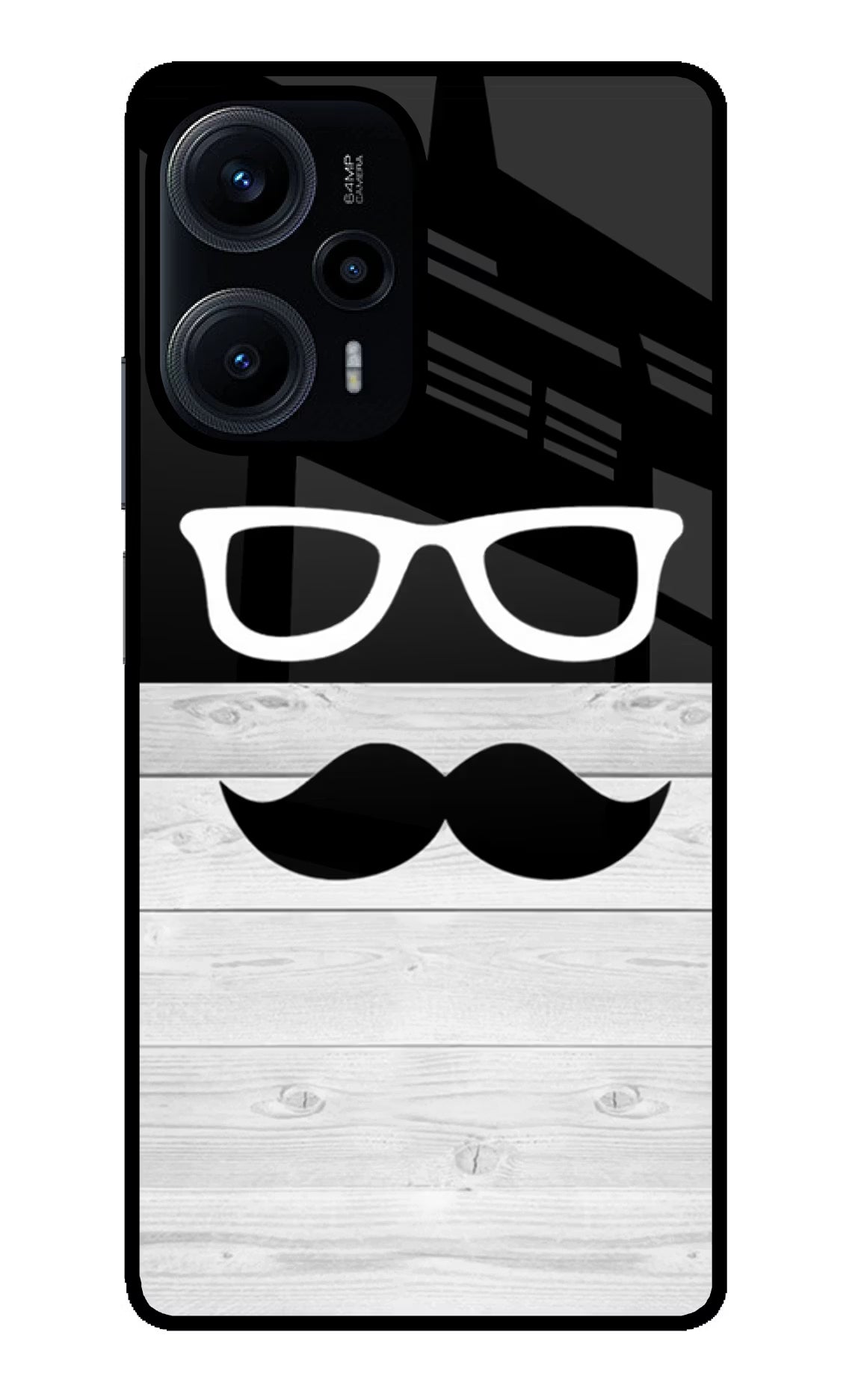 Mustache Poco F5 5G Back Cover - Mustache Poco F5 5G Glass Case Back Cover by Casekaro Mustache Poco F5 5G Glass Case Back Cover by Casekaro
