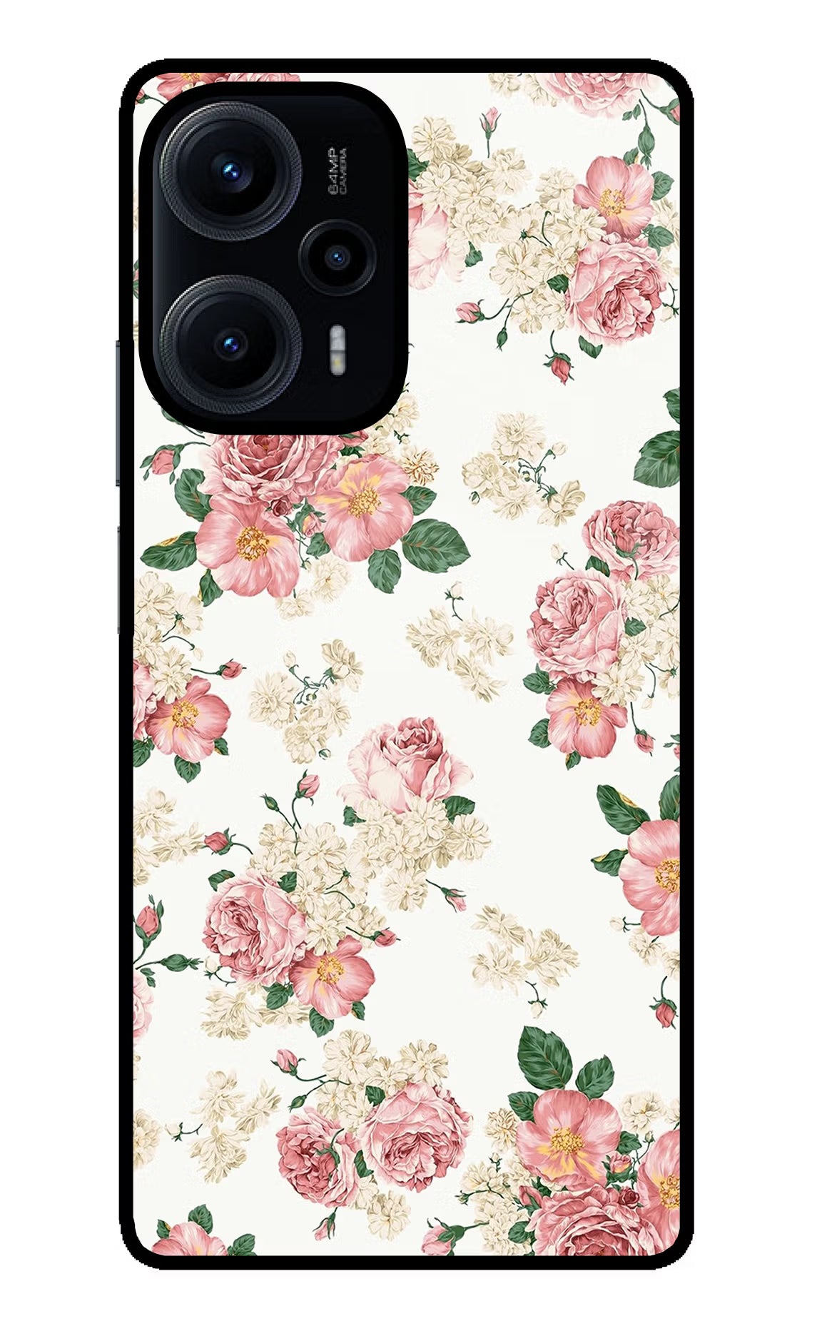 Flowers Poco F5 5G Glass Case - Flowers Poco F5 5G Glass Case Flowers Poco F5 5G Glass Case