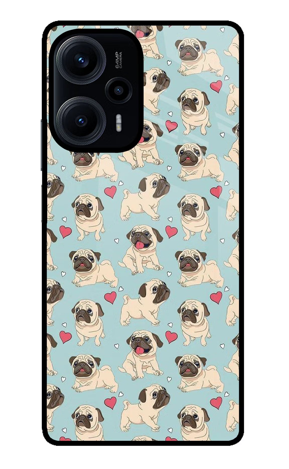 Pug Dog Poco F5 5G Back Cover - Pug Dog Poco F5 5G Glass Case Back Cover by Casekaro Pug Dog Poco F5 5G Glass Case Back Cover by Casekaro