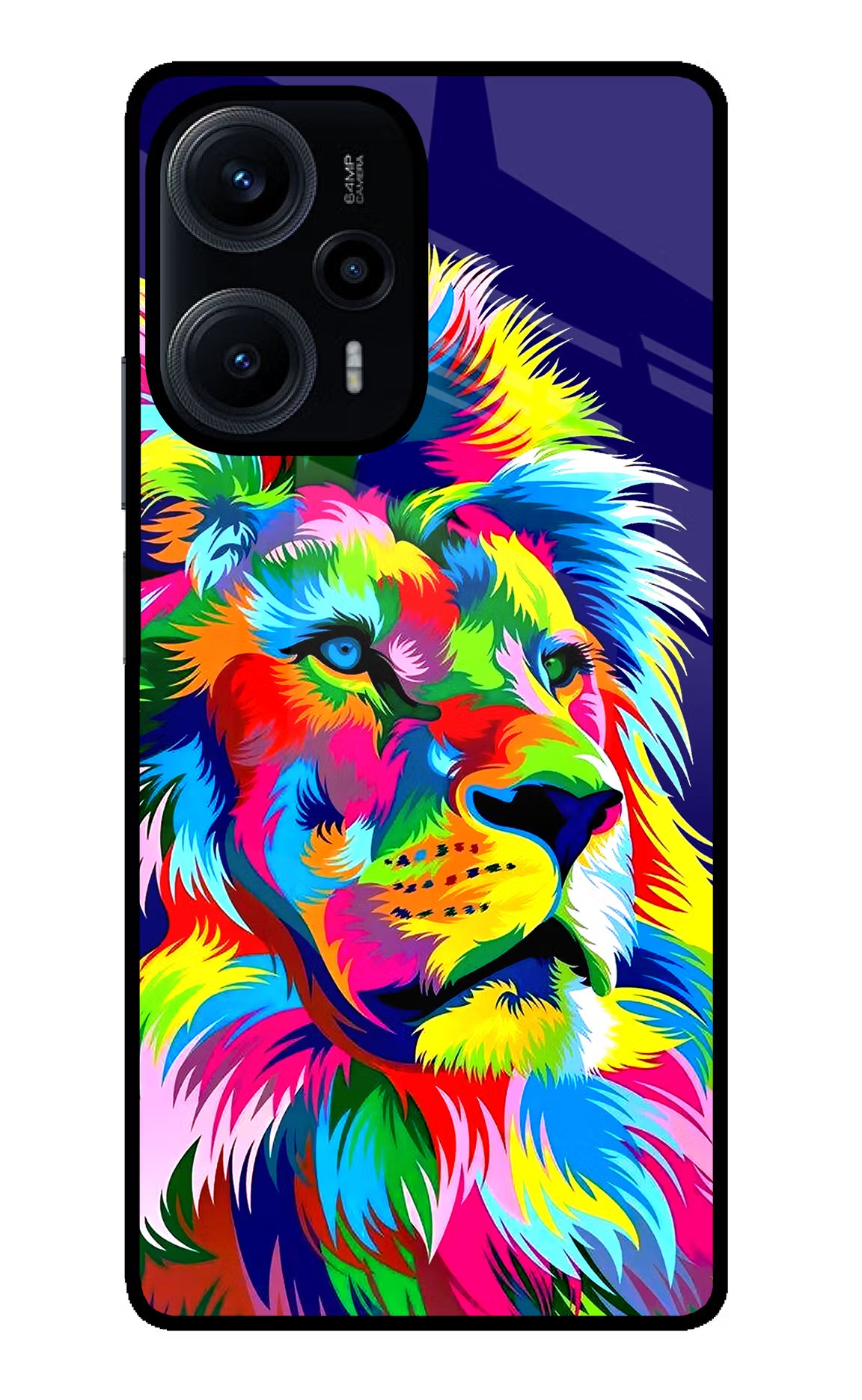 Vector Art Lion Poco F5 5G Back Cover - Vector Art Lion Poco F5 5G Glass Case Back Cover by Casekaro Vector Art Lion Poco F5 5G Glass Case Back Cover by Casekaro