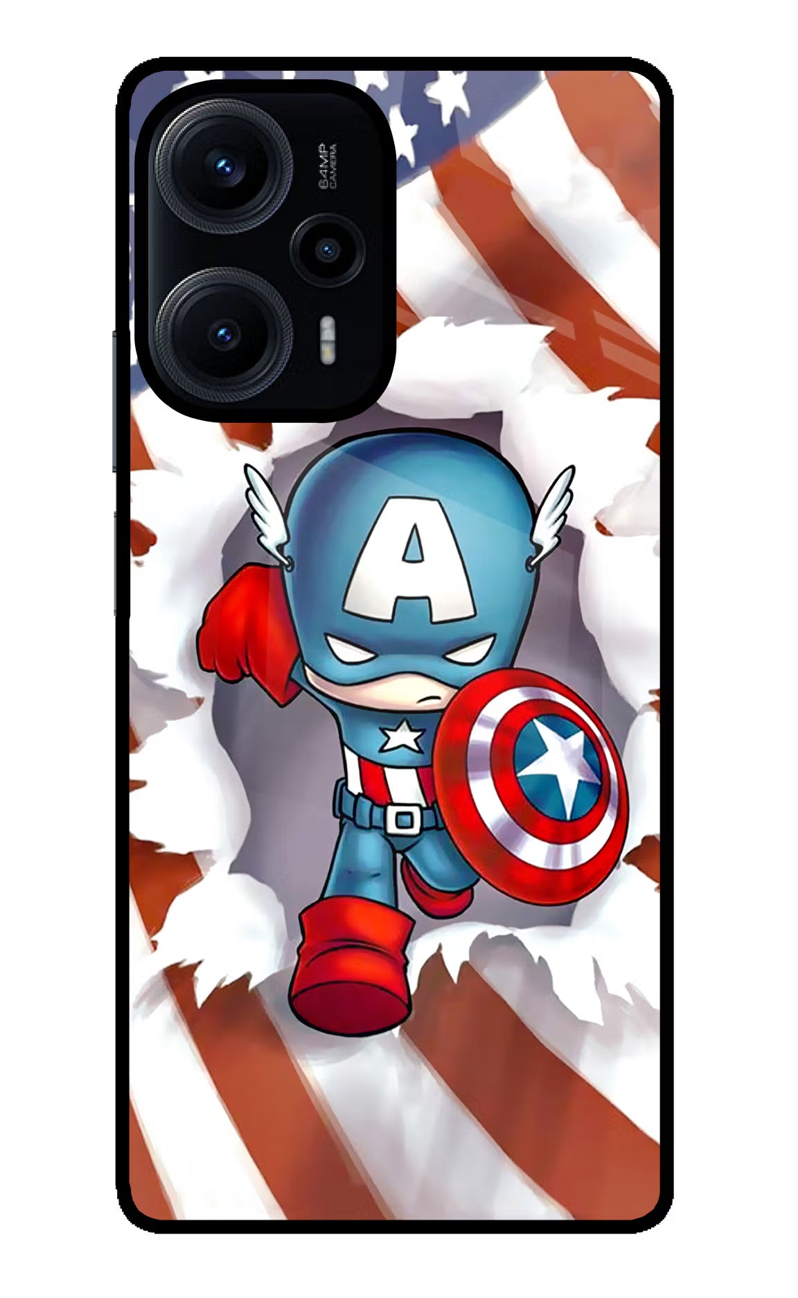 Captain America Poco F5 5G Glass Case - Captain America Poco F5 5G Glass Case Captain America Poco F5 5G Glass Case