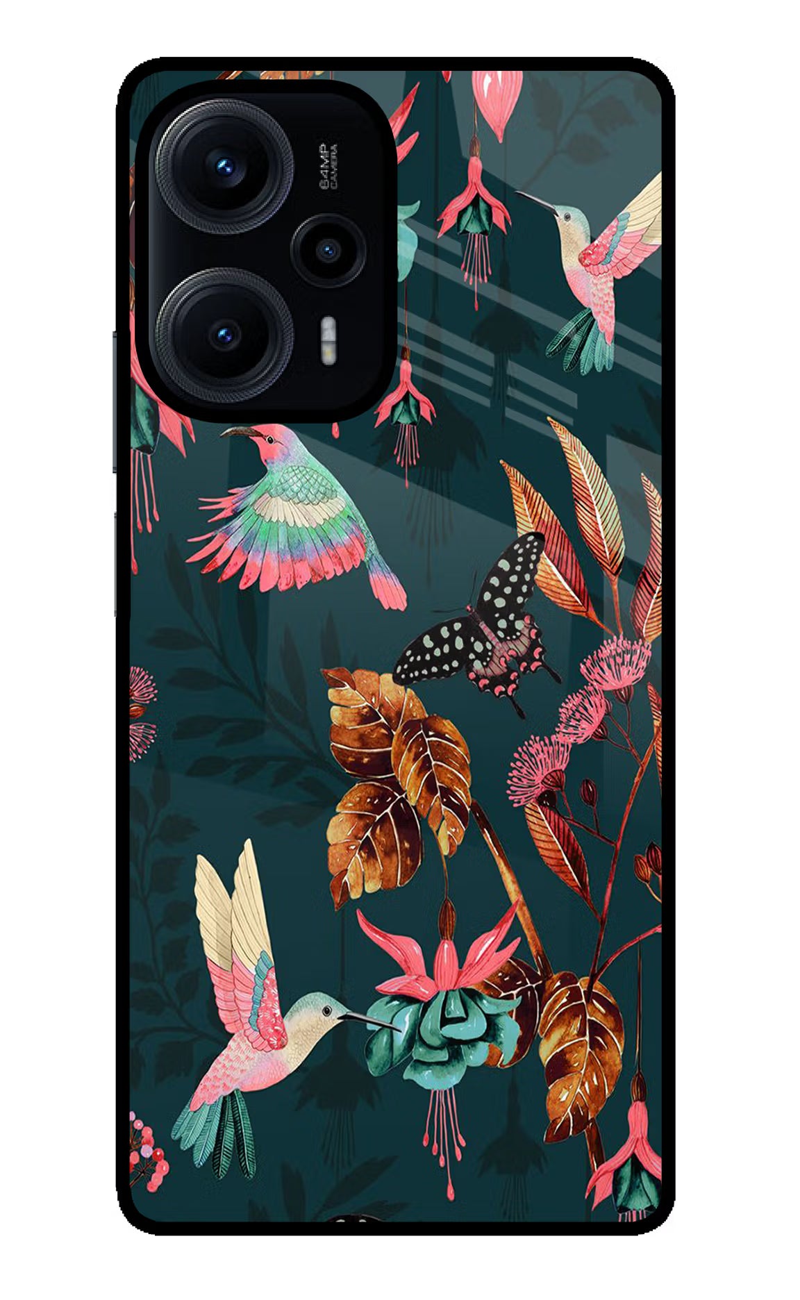 Birds Poco F5 5G Glass Case - Birds Poco F5 5G Glass Case Birds Poco F5 5G Glass Case