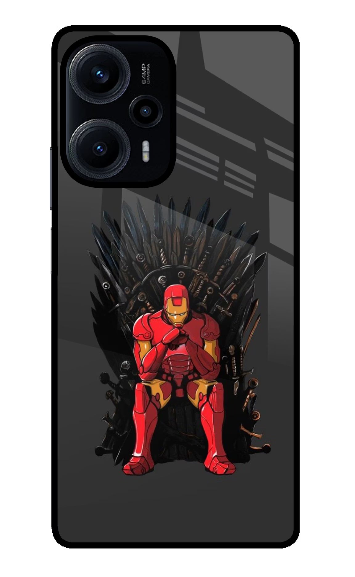 Ironman Throne Poco F5 5G Glass Case - Ironman Throne Poco F5 5G Glass Case Ironman Throne Poco F5 5G Glass Case