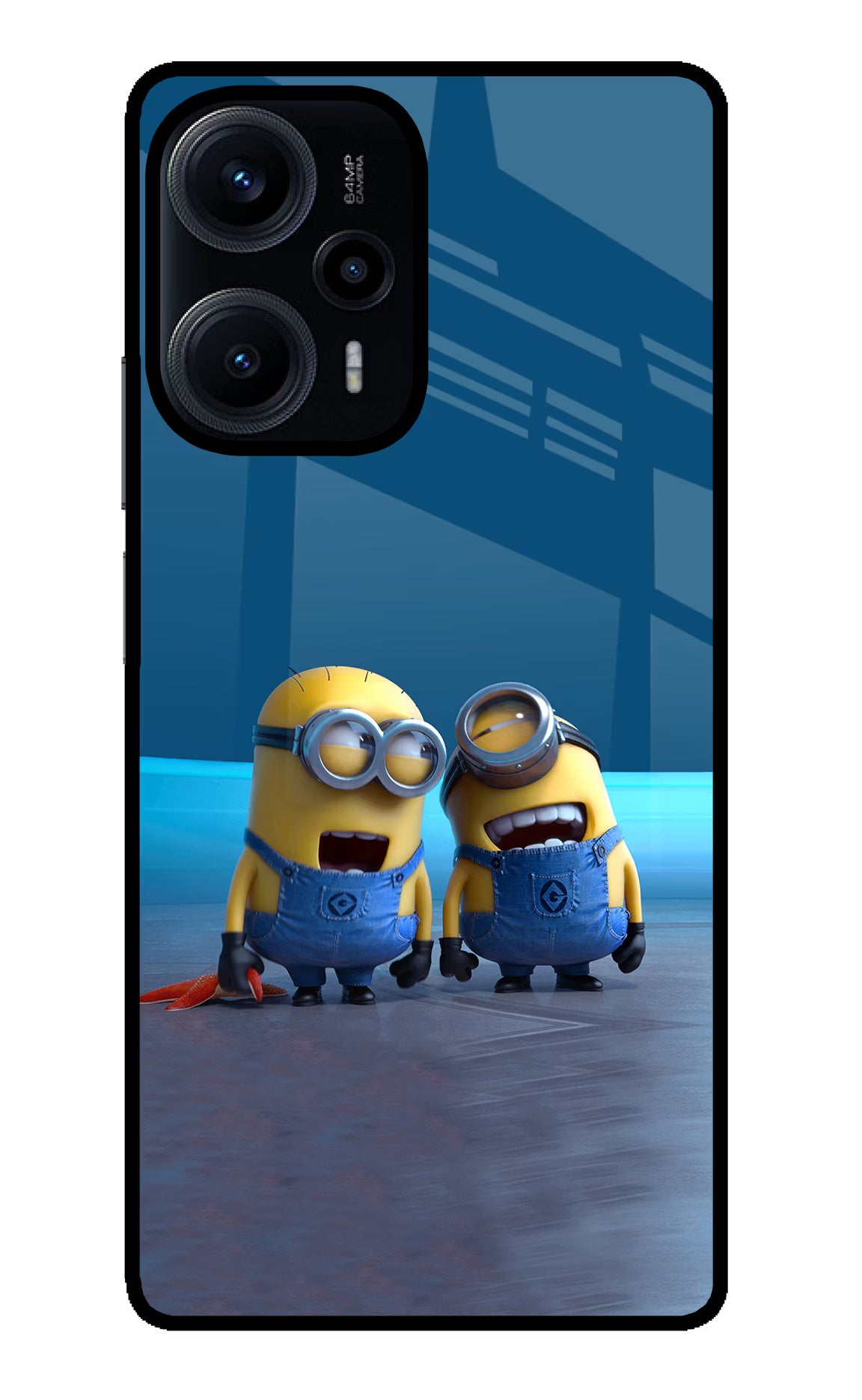 Minion Laughing Poco F5 5G Glass Case - Minion Laughing Poco F5 5G Glass Case Minion Laughing Poco F5 5G Glass Case
