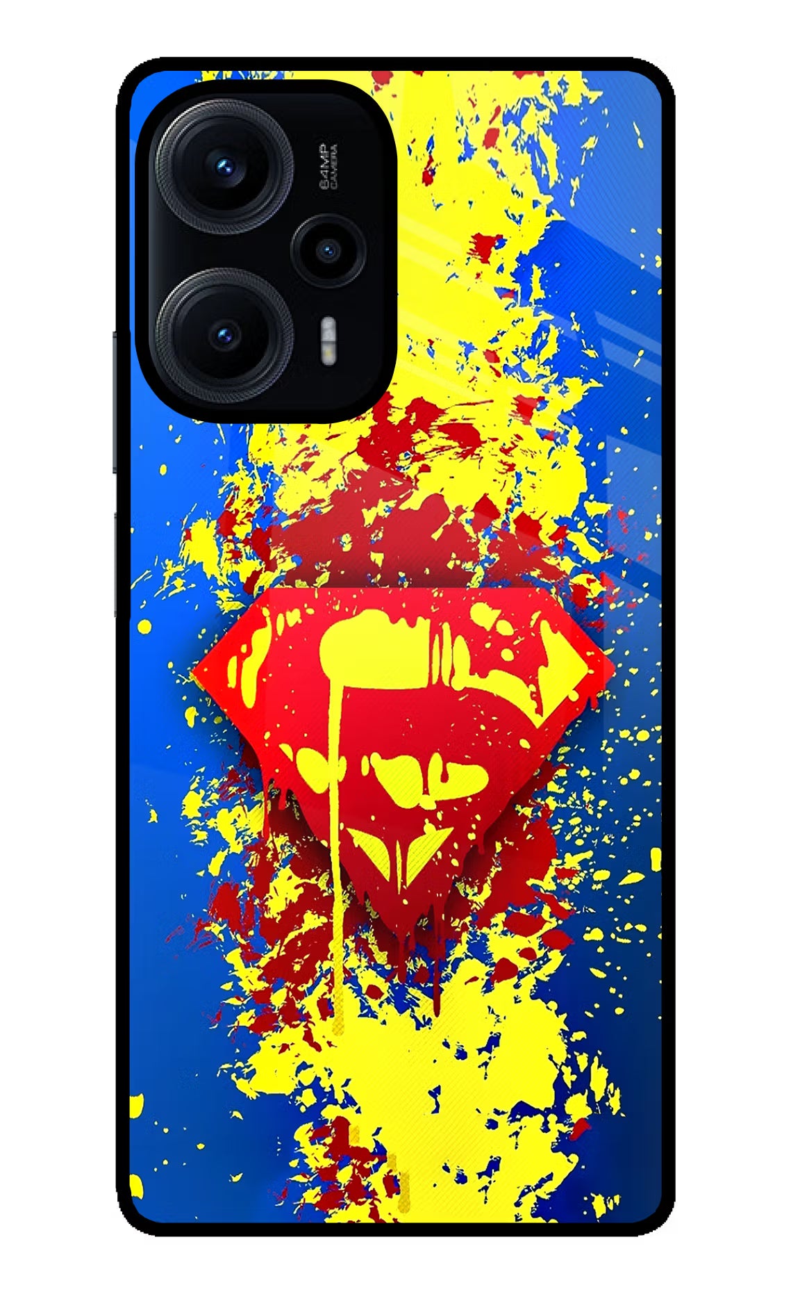 Superman logo Poco F5 5G Back Cover - Superman logo Poco F5 5G Glass Case Back Cover by Casekaro Superman logo Poco F5 5G Glass Case Back Cover by Casekaro