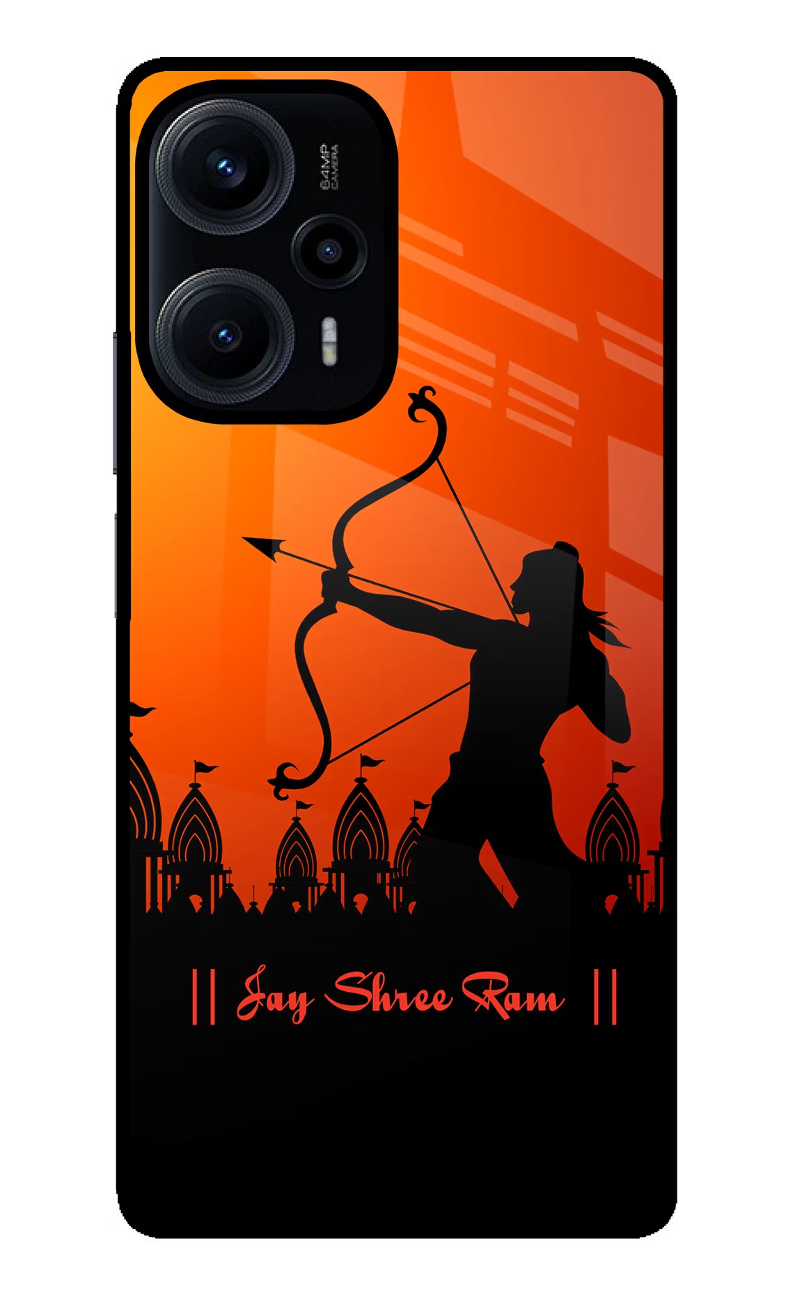 Lord Ram - 4 Poco F5 5G Back Cover - Lord Ram - 4 Poco F5 5G Glass Case Back Cover by Casekaro Lord Ram - 4 Poco F5 5G Glass Case Back Cover by Casekaro