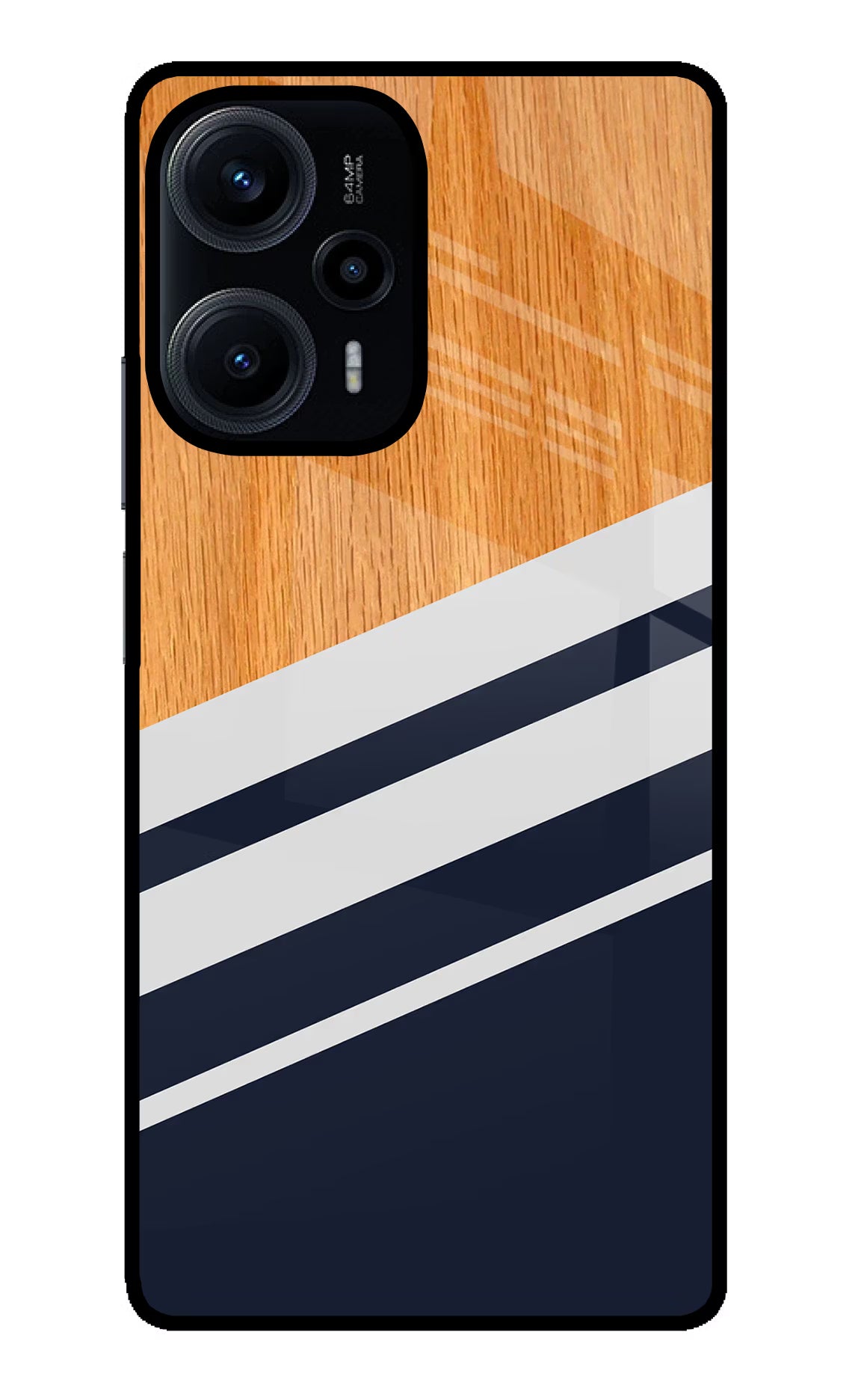 Blue and white wooden Poco F5 5G Glass Case - Blue and white wooden Poco F5 5G Glass Case Blue and white wooden Poco F5 5G Glass Case