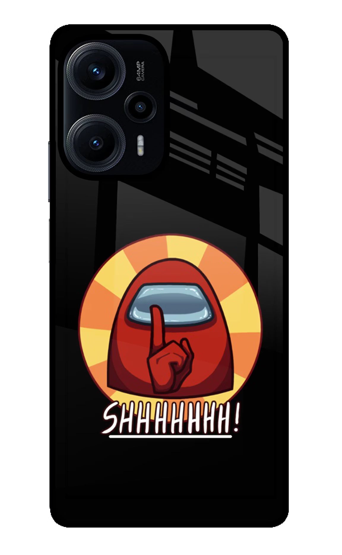 Among Us Shhh! Poco F5 5G Back Cover - Among Us Shhh! Poco F5 5G Glass Case Back Cover by Casekaro Among Us Shhh! Poco F5 5G Glass Case Back Cover by Casekaro