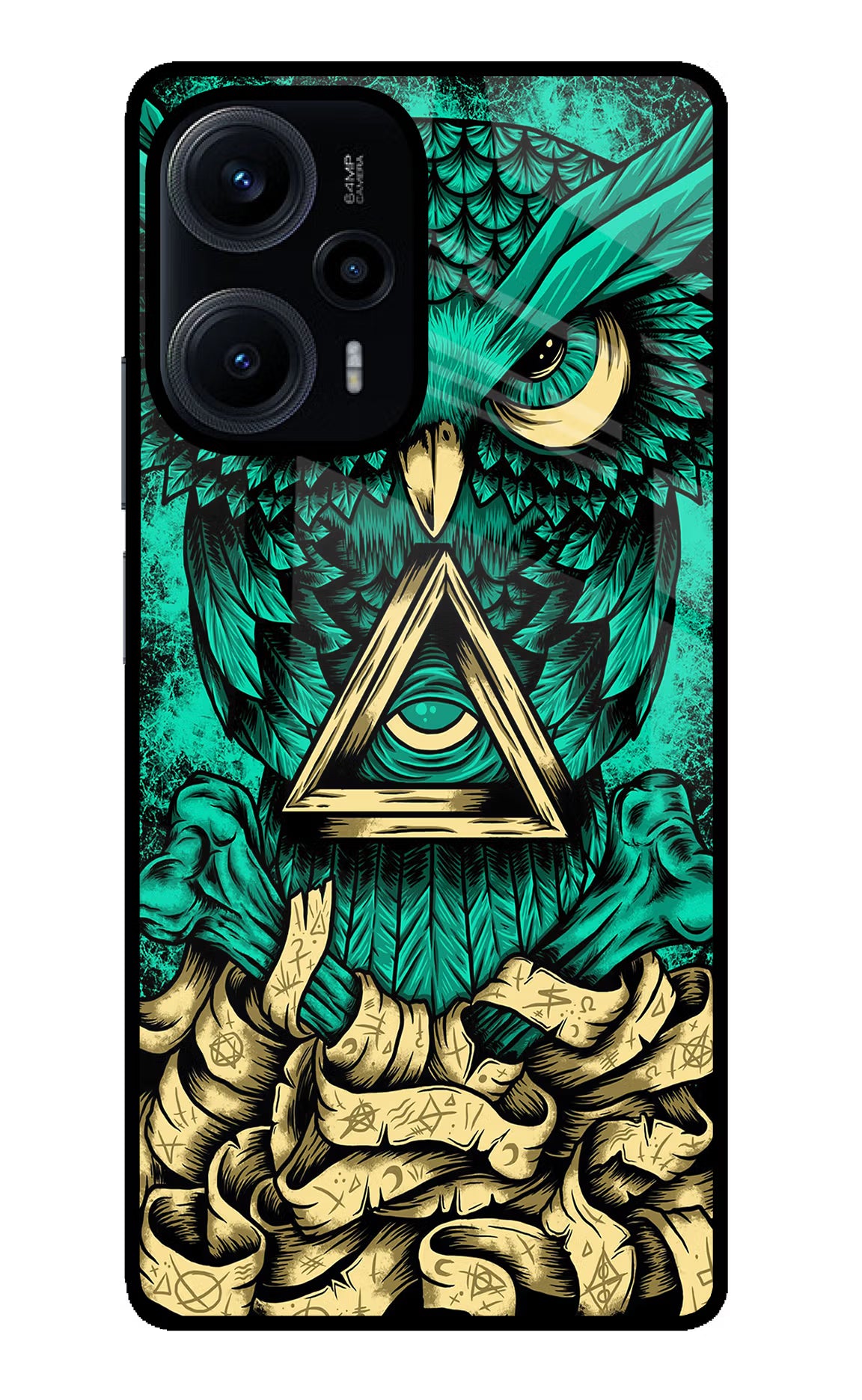 Green Owl Poco F5 5G Glass Case - Green Owl Poco F5 5G Glass Case Green Owl Poco F5 5G Glass Case