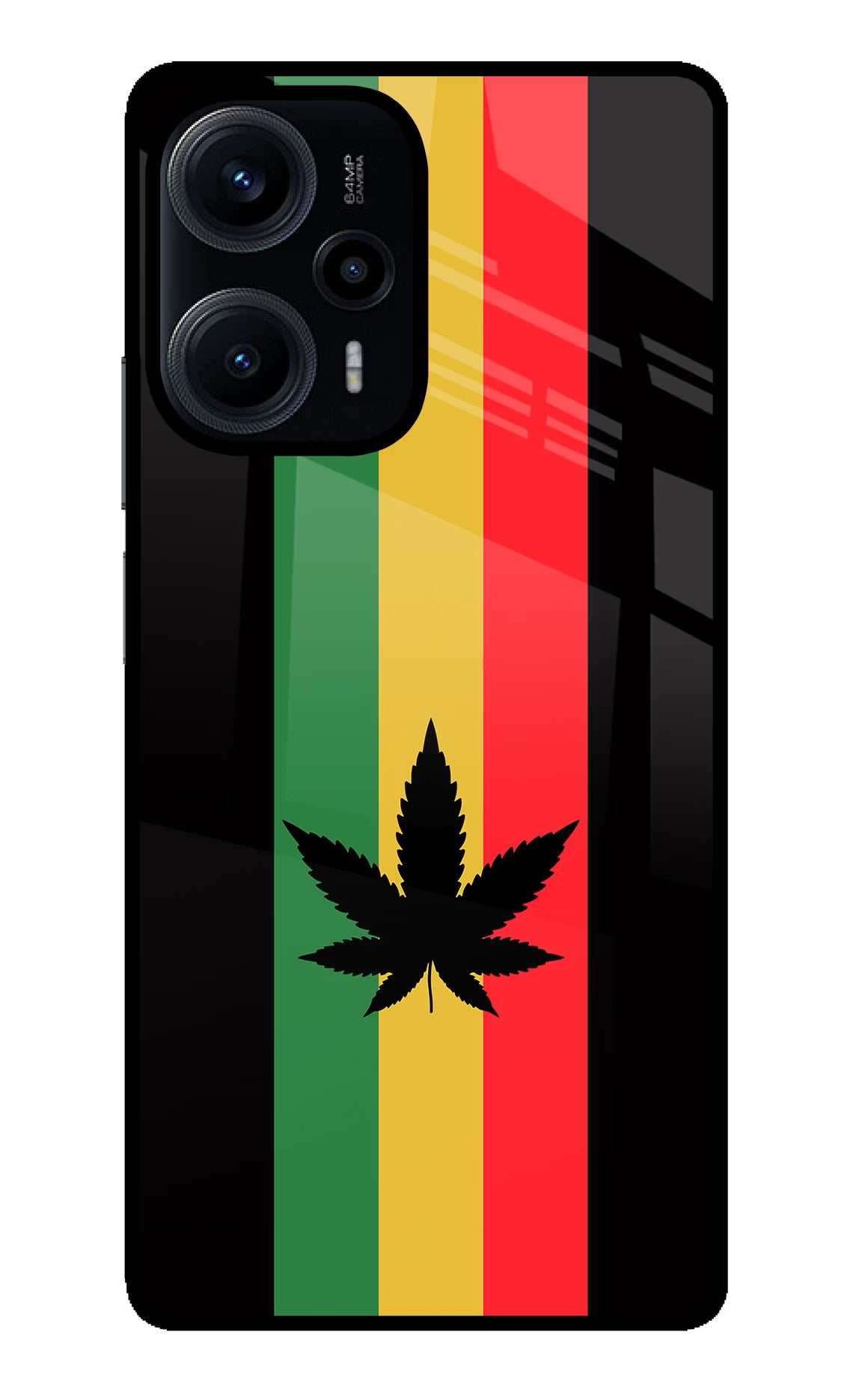 Weed Flag Poco F5 5G Back Cover - Weed Flag Poco F5 5G Glass Case Back Cover by Casekaro Weed Flag Poco F5 5G Glass Case Back Cover by Casekaro