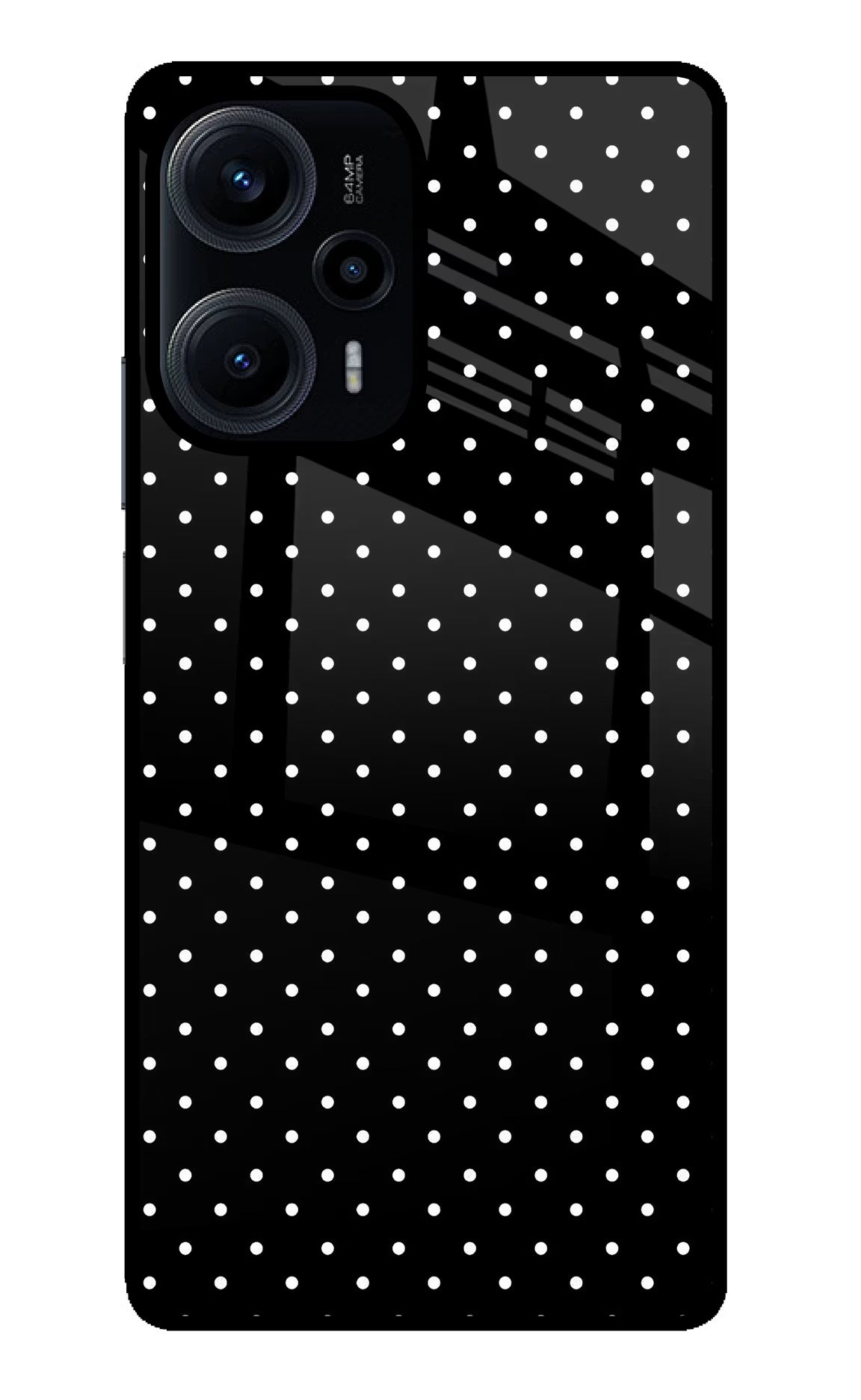 White Dots Poco F5 5G Back Cover - White Dots Poco F5 5G Glass Case Back Cover by Casekaro White Dots Poco F5 5G Glass Case Back Cover by Casekaro