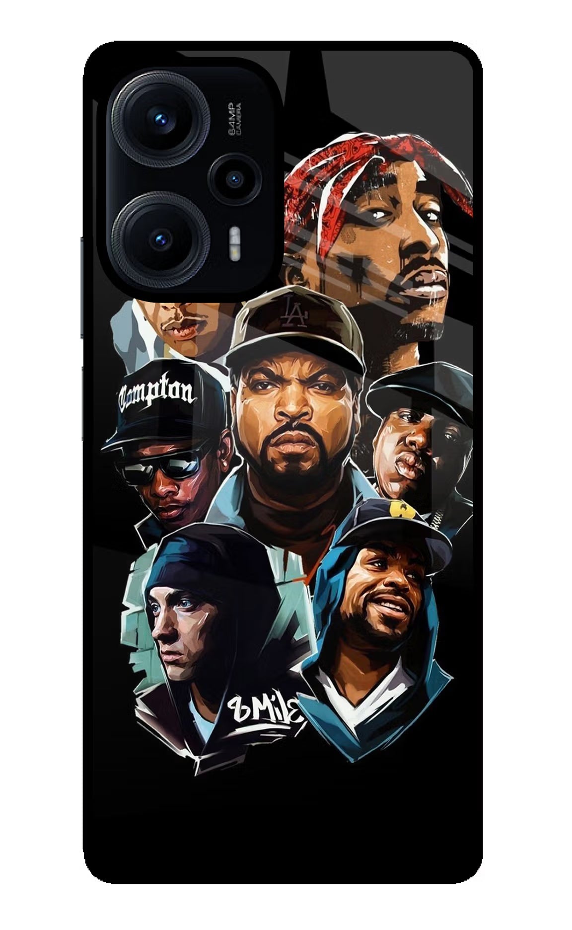 Rappers Poco F5 5G Back Cover - Rappers Poco F5 5G Glass Case Back Cover by Casekaro Rappers Poco F5 5G Glass Case Back Cover by Casekaro