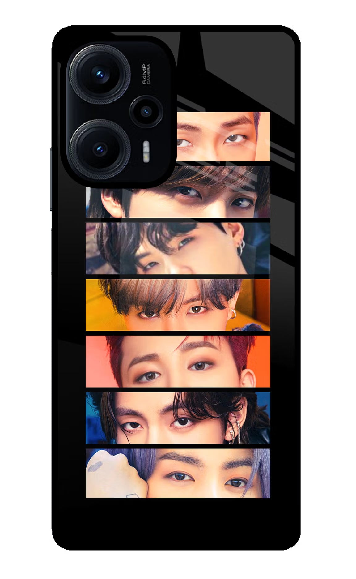 BTS Eyes Poco F5 5G Back Cover - BTS Eyes Poco F5 5G Glass Case Back Cover by Casekaro BTS Eyes Poco F5 5G Glass Case Back Cover by Casekaro