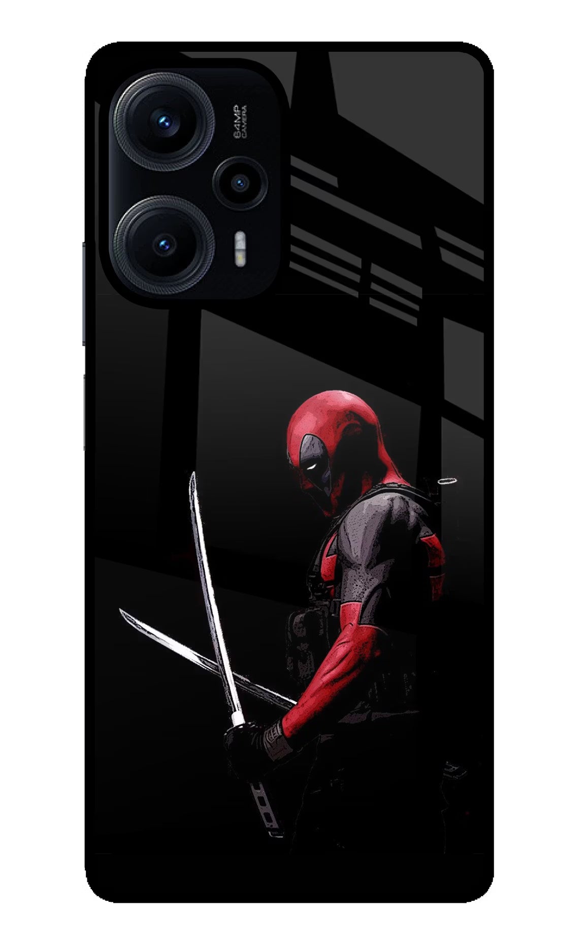 Deadpool Poco F5 5G Back Cover - Deadpool Poco F5 5G Glass Case Back Cover by Casekaro Deadpool Poco F5 5G Glass Case Back Cover by Casekaro