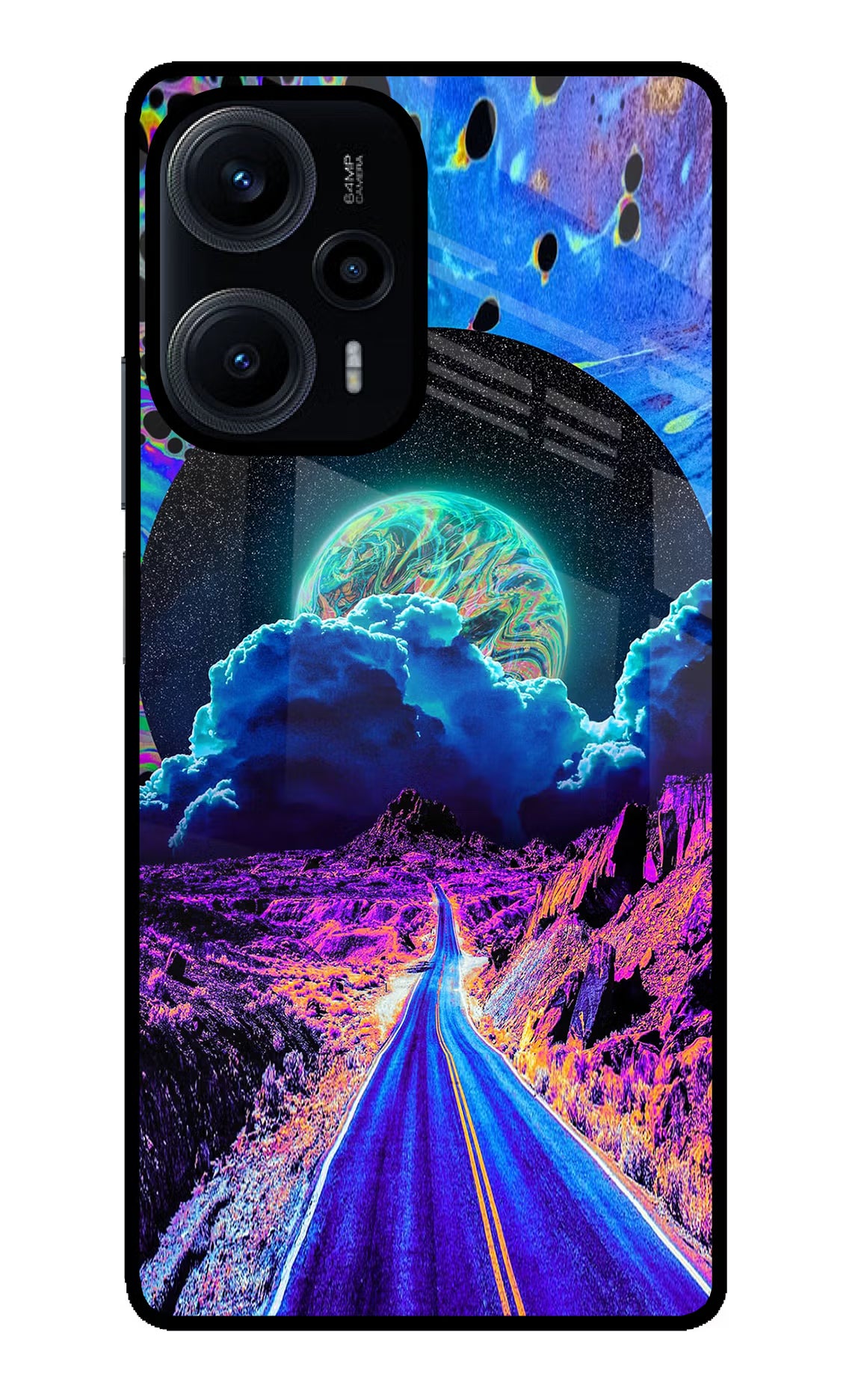 Psychedelic Painting Poco F5 5G Back Cover - Psychedelic Painting Poco F5 5G Glass Case Back Cover by Casekaro Psychedelic Painting Poco F5 5G Glass Case Back Cover by Casekaro