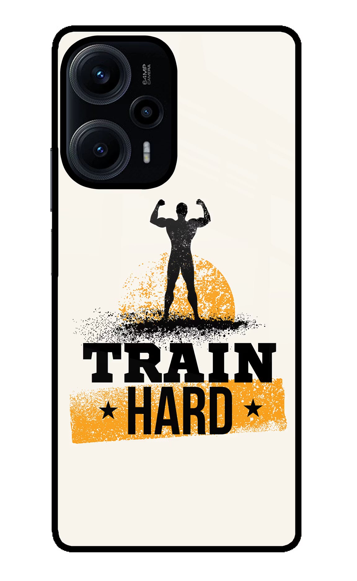 Train Hard Poco F5 5G Back Cover - Train Hard Poco F5 5G Glass Case Back Cover by Casekaro Train Hard Poco F5 5G Glass Case Back Cover by Casekaro