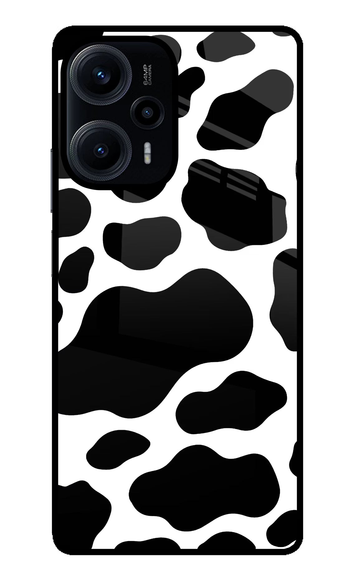 Cow Spots Poco F5 5G Back Cover - Cow Spots Poco F5 5G Glass Case Back Cover by Casekaro Cow Spots Poco F5 5G Glass Case Back Cover by Casekaro