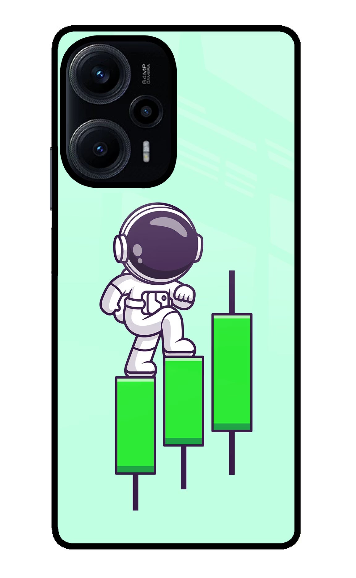 Astronaut Trader Poco F5 5G Back Cover - Astronaut Trader Poco F5 5G Glass Case Back Cover by Casekaro Astronaut Trader Poco F5 5G Glass Case Back Cover by Casekaro