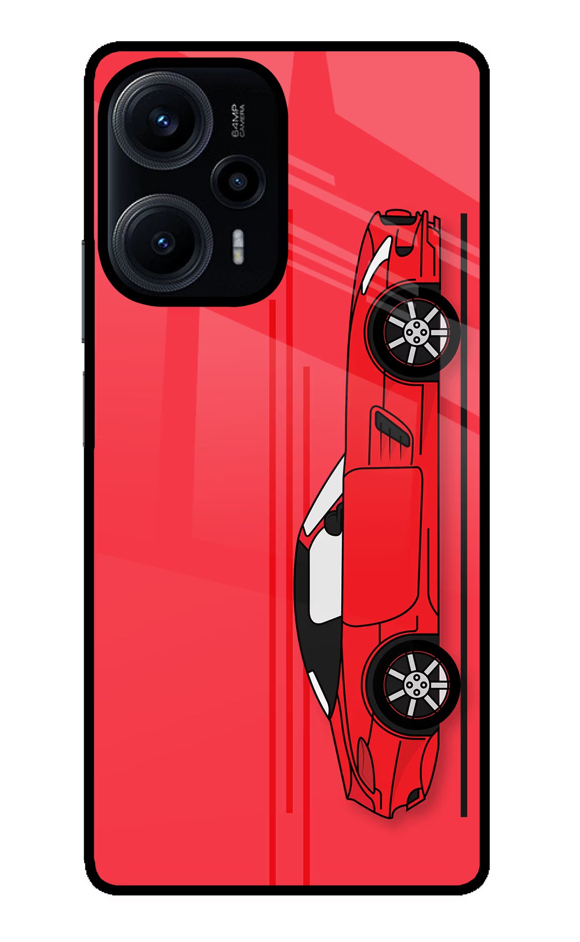 Red Velocity Poco F5 5G Glass Case - Red Velocity Poco F5 5G Glass Case Red Velocity Poco F5 5G Glass Case