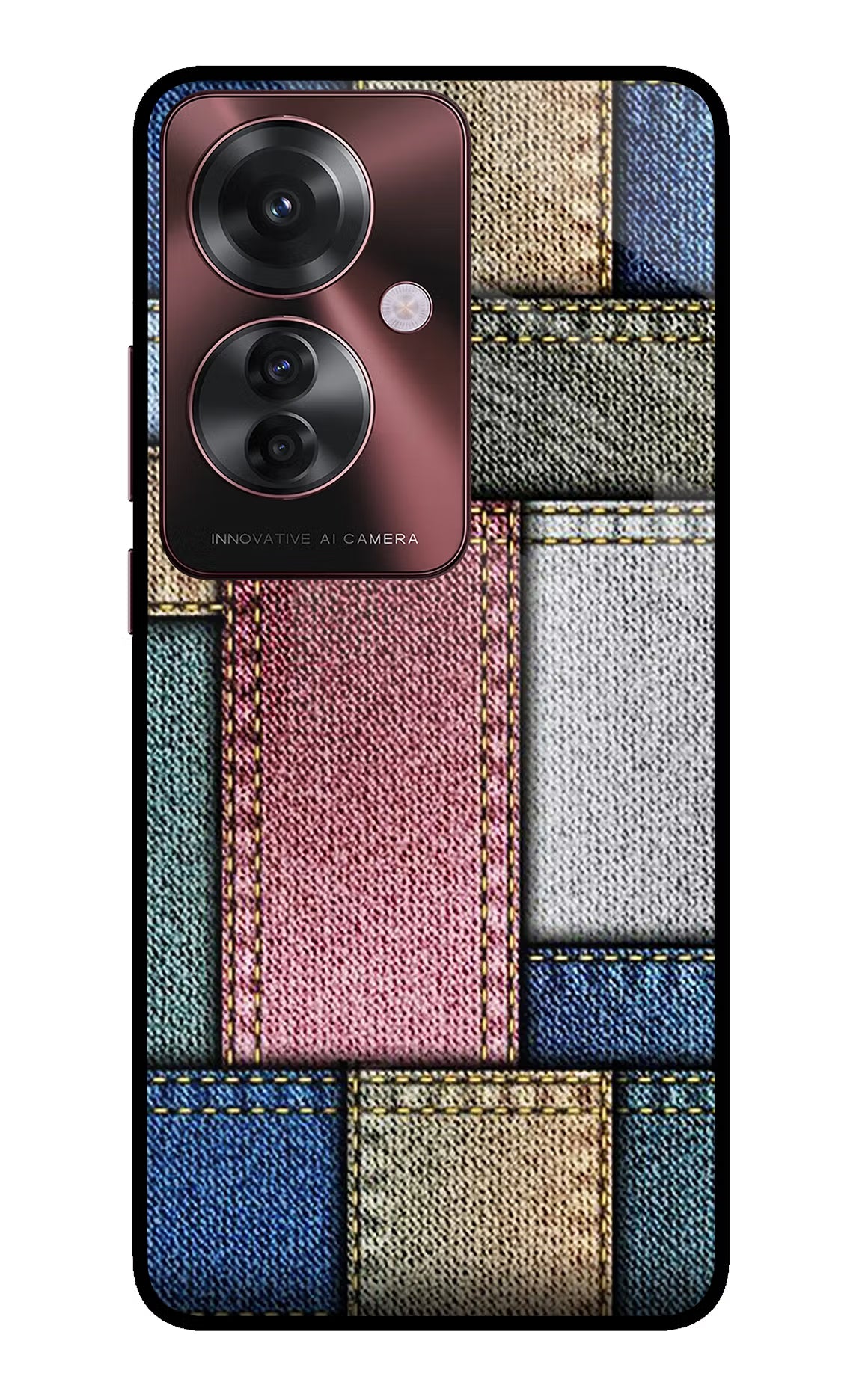 Multicolor Jeans Oppo F25 Pro 5G Glass Case - Multicolor Jeans Oppo F25 Pro 5G Glass Case Multicolor Jeans Oppo F25 Pro 5G Glass Case