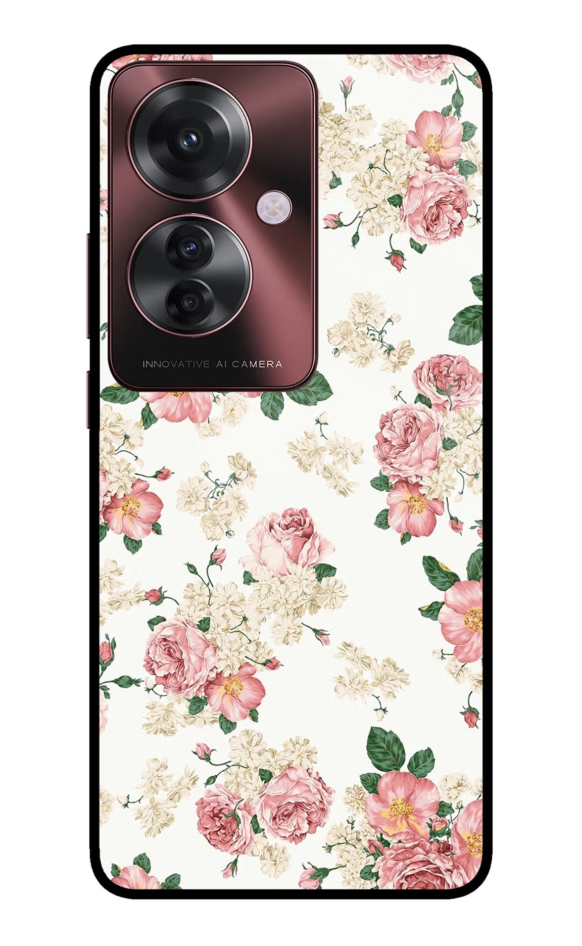 Flowers Oppo F25 Pro 5G Back Cover - Flowers Oppo F25 Pro 5G Glass Case Back Cover by Casekaro Flowers Oppo F25 Pro 5G Glass Case Back Cover by Casekaro